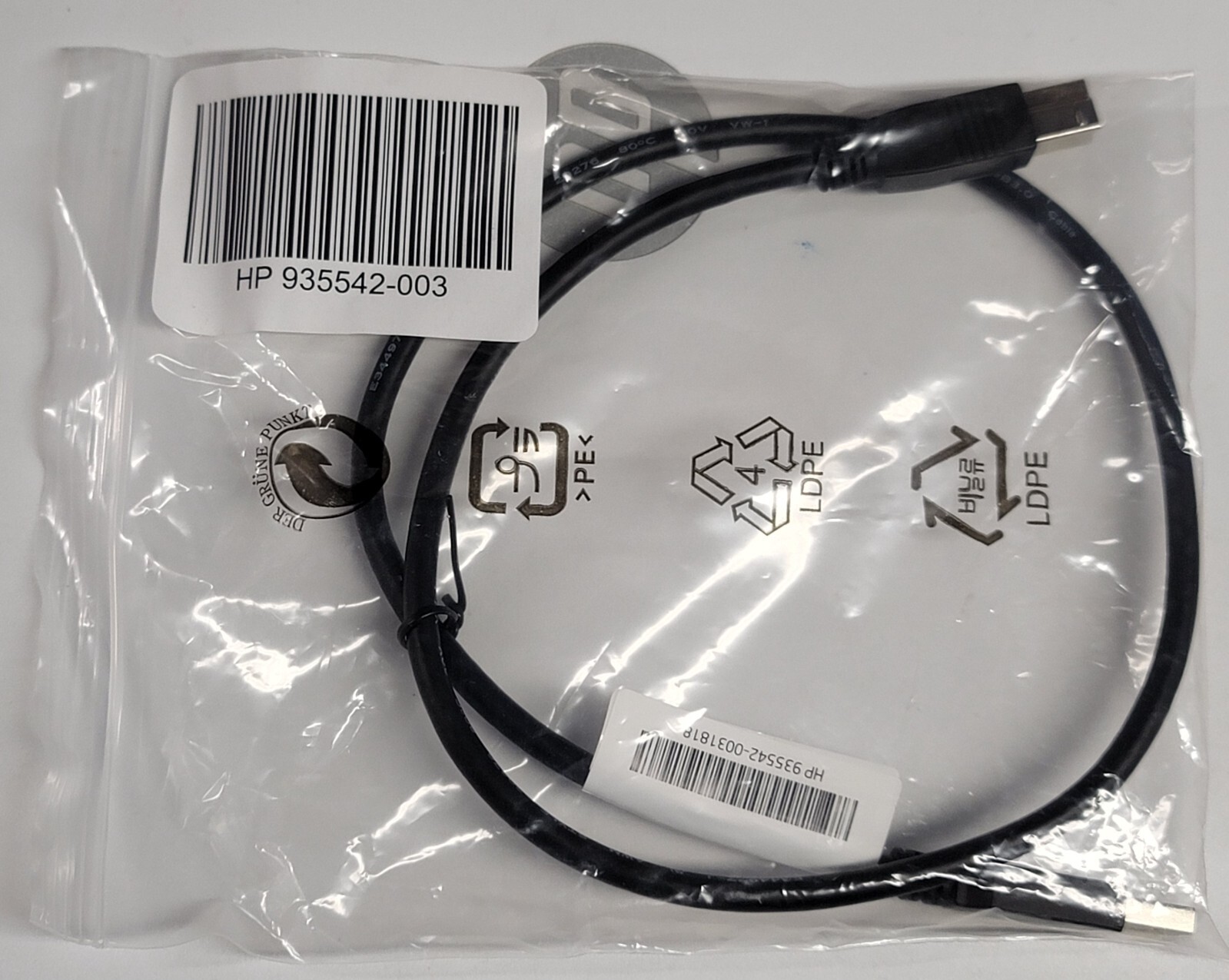 HP 935542-003 2Ft USB 3.0 Black Printer Cable USB-B Male To USB-A Male