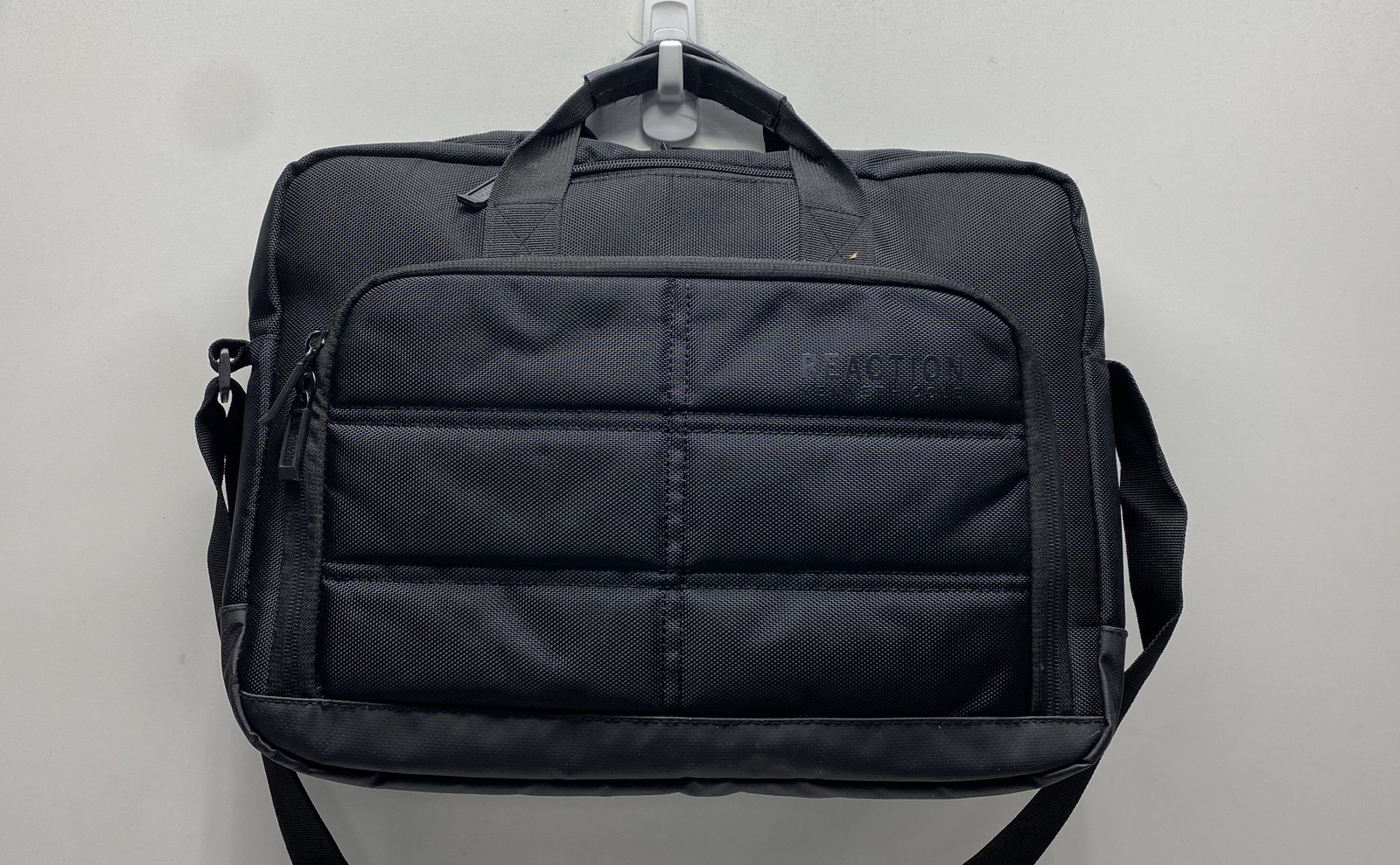 Kenneth Cole Reaction Black Nylon Laptop Briefcase Messenger Bag 18" Large