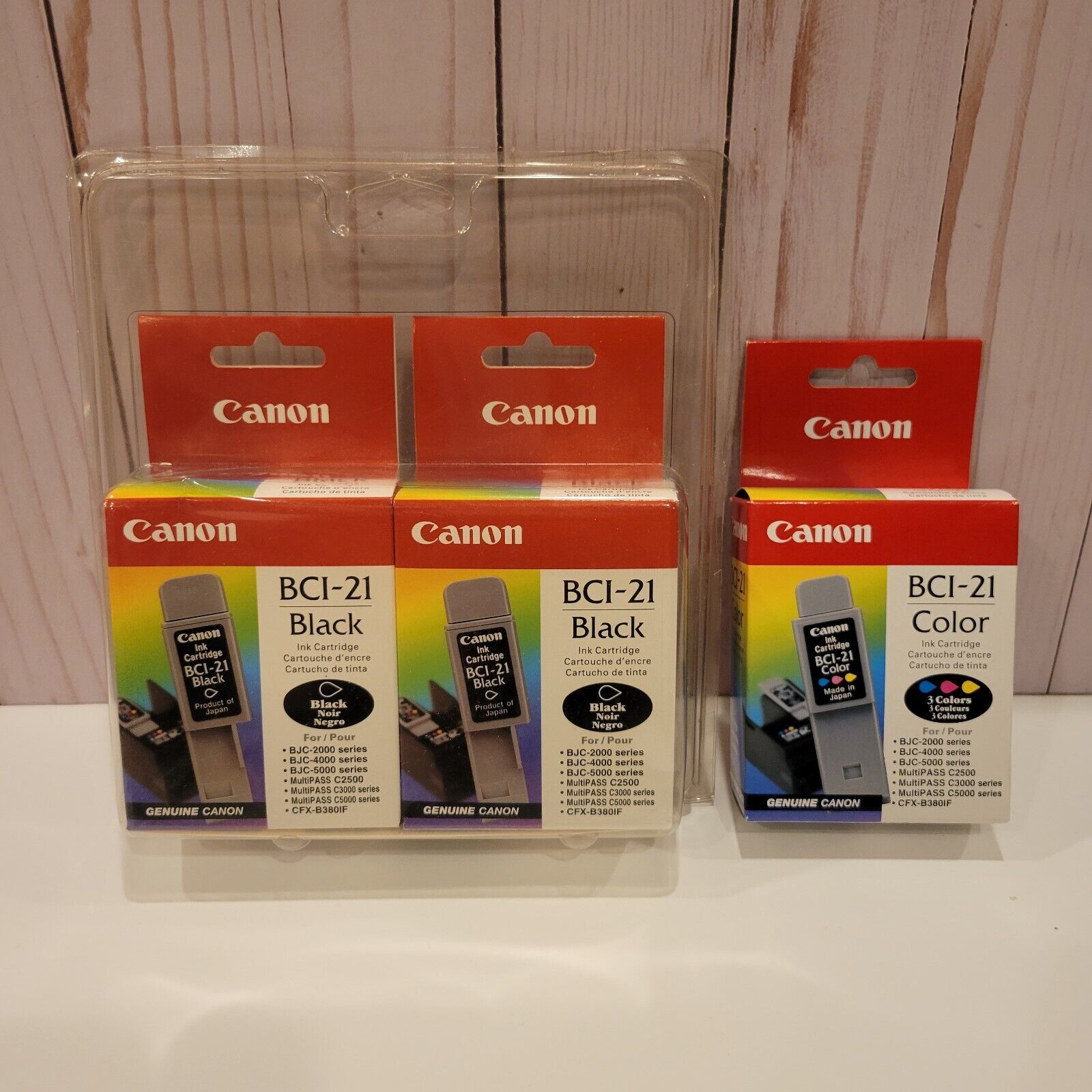 Canon Ink Cartridge BCI-21 Lot of 3 Boxes Genuine Canon Product New Unopened 