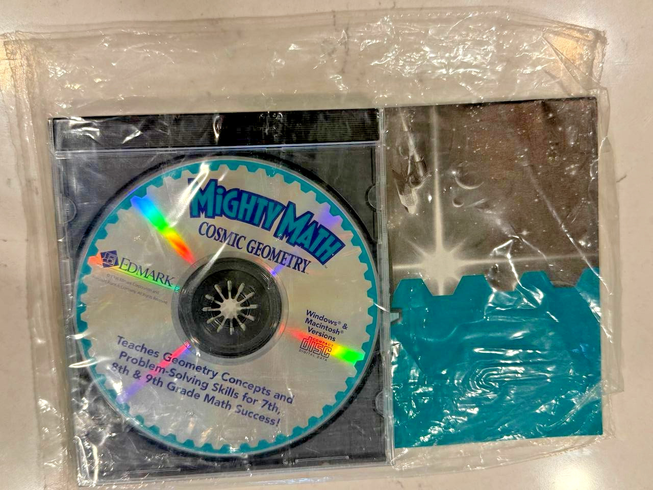 Vintage Mighty Math Cosmic Geometry Edmark 1996 PC MacCD-ROM FACT SEALED  UNTEST