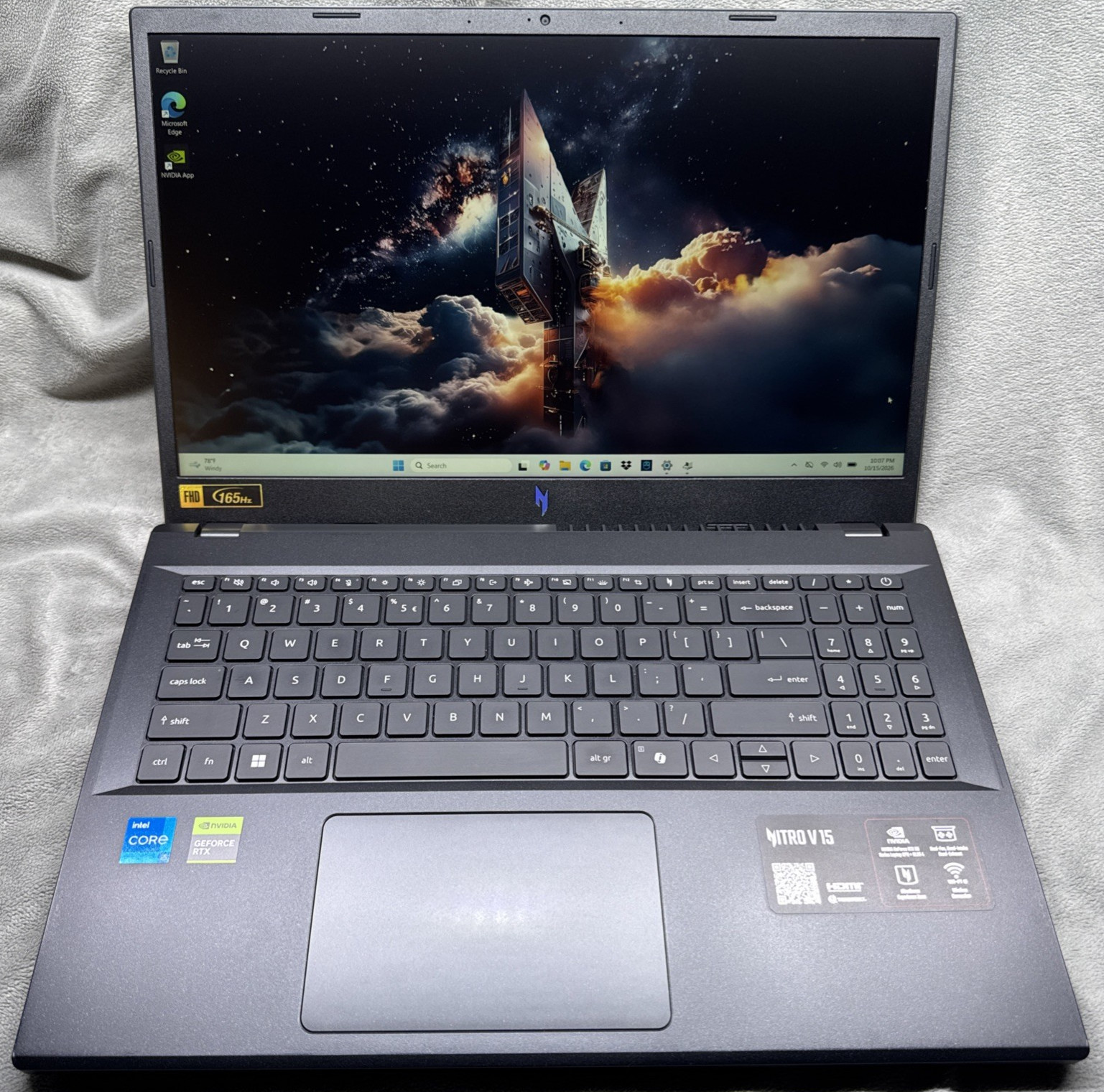 Acer Nitro V Gaming Laptop 15.6" 165Hz RTX 5050 i5-13420H 16GB RAM 512GB SSD W11