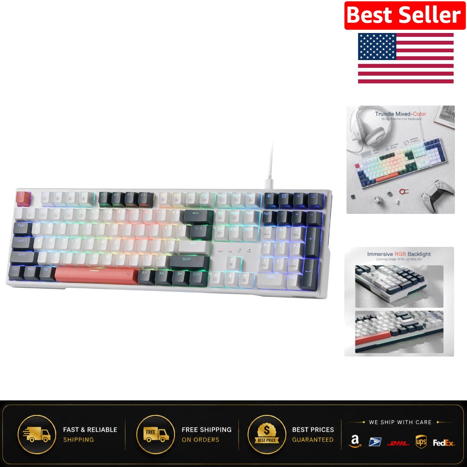 K668 108-Key Hot-Swap RGB Gaming Keyboard with Customization & Extra Hotkeys