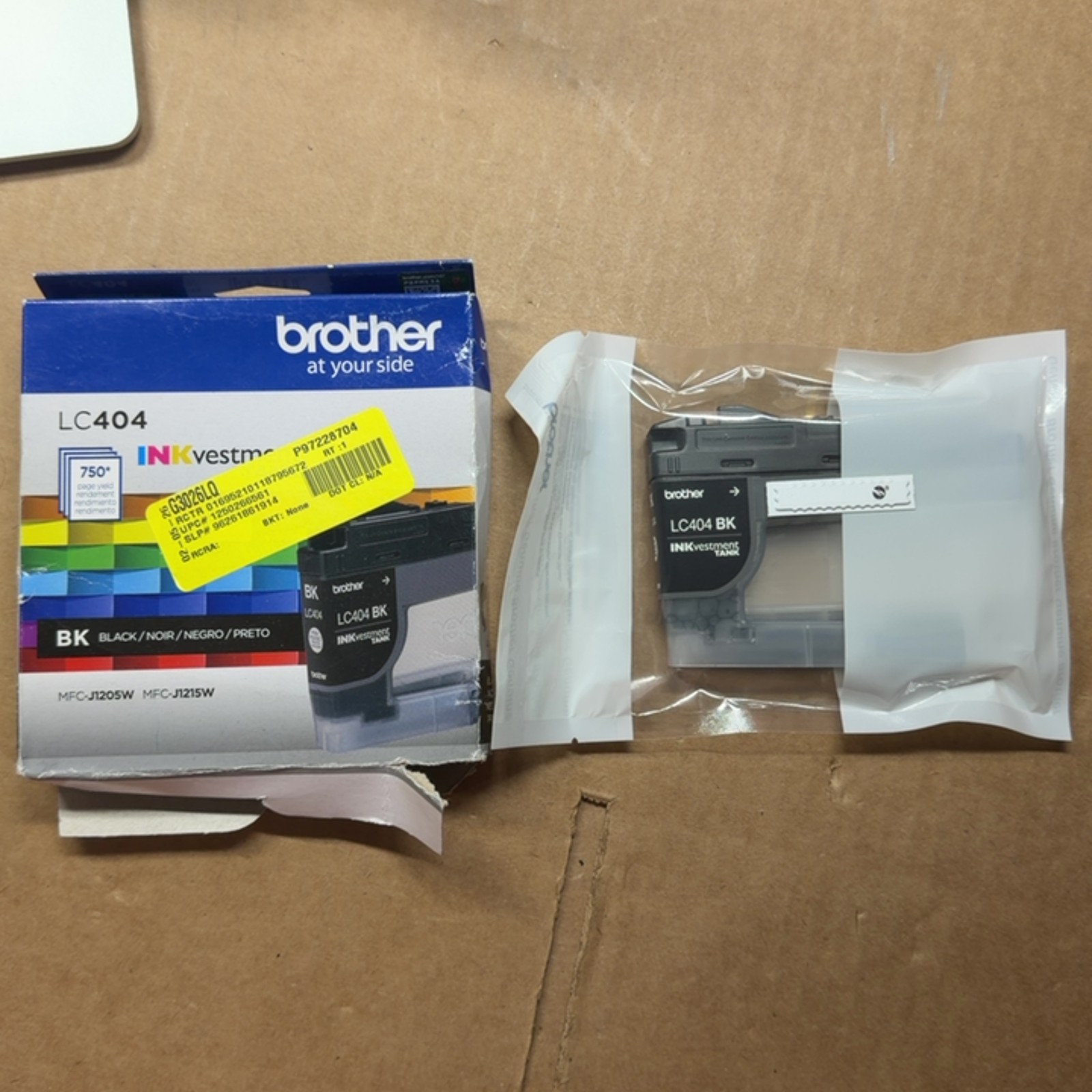 Brother Genuine LC404BK Black Ink for Brother INKvestment Tank Printer Cartridge