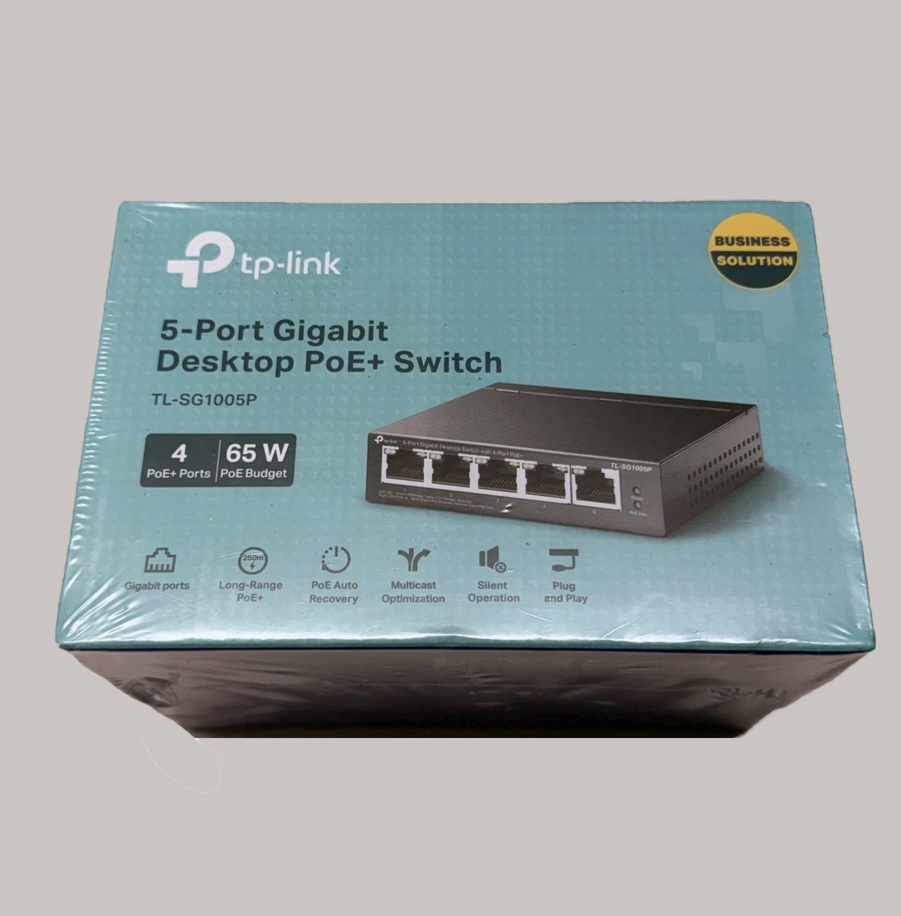 TP-Link 5-Port Gigabit Desktop 4-Port PoE+ 65W QoS IGMP RJ45 Switch TG-SG1005P