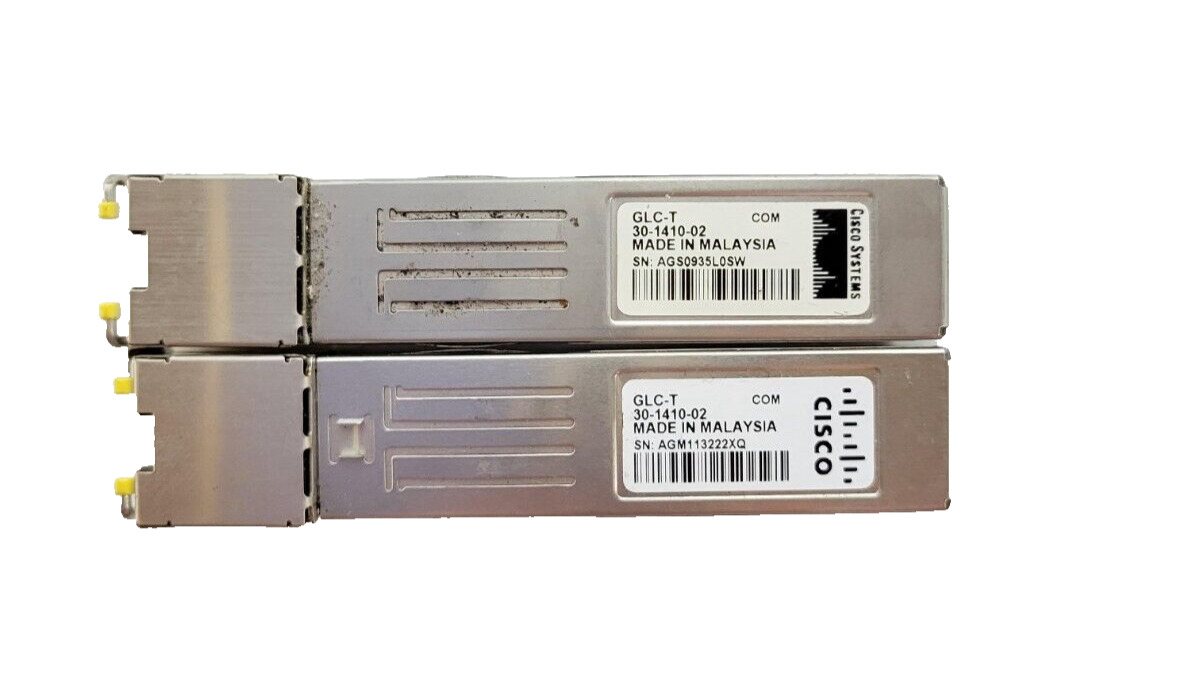 Lot of 2 Genuine Cisco GLC-T Copper SFP Transceiver Module 30-1410-02