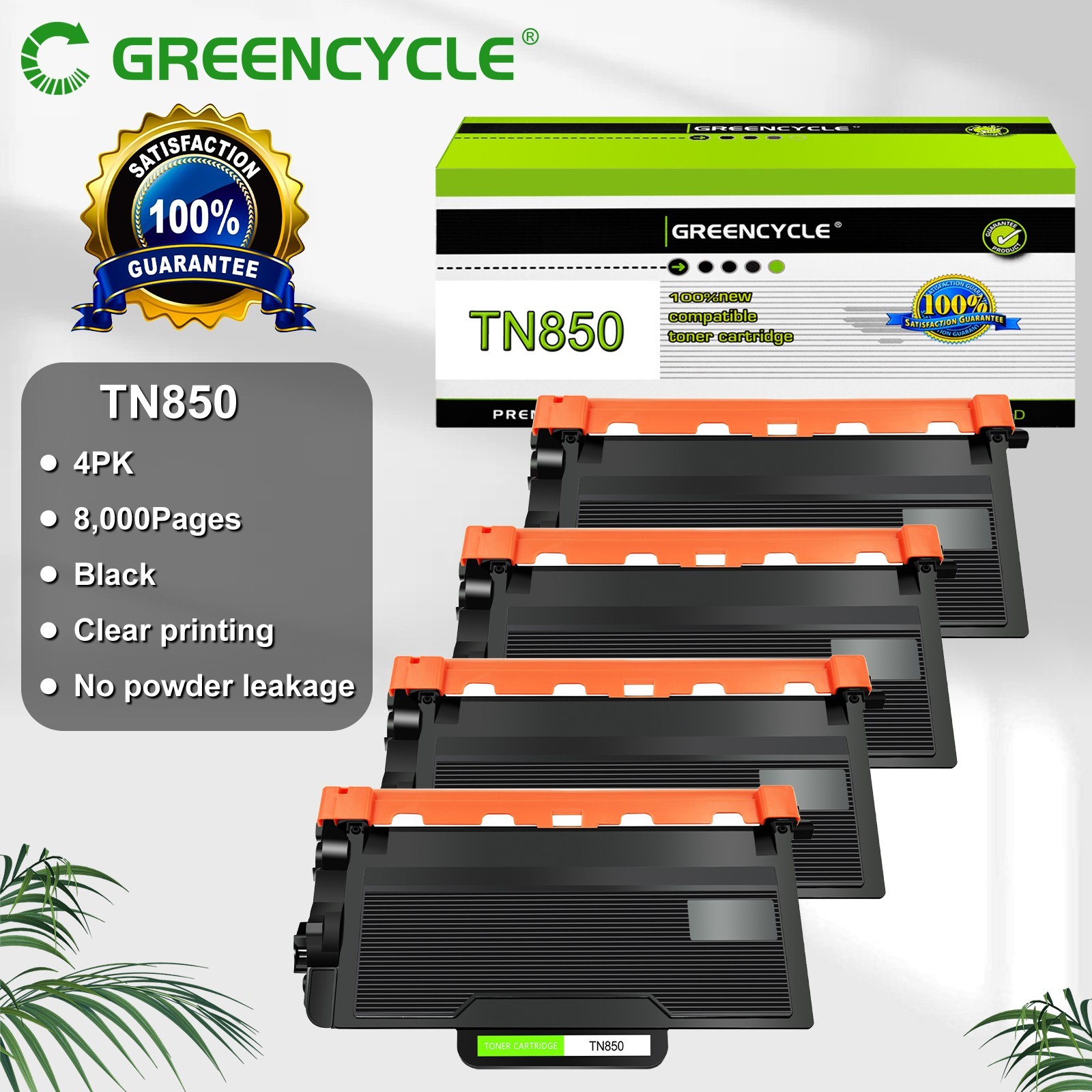 4PK TN850 Toner Fits for Brother HL-L5000D HL-L5100DN L5200DWT L6200DWT L6300DW