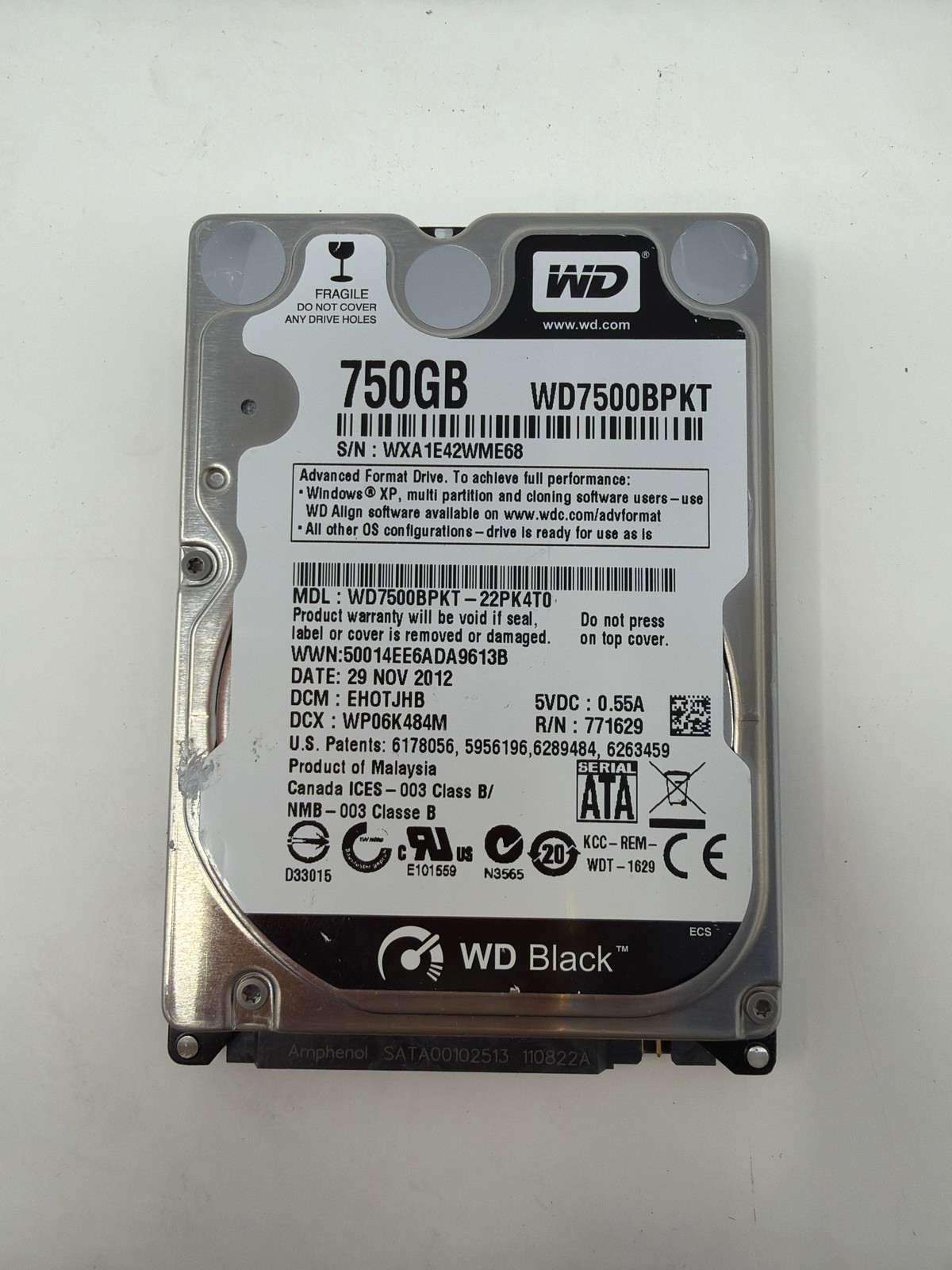 Western Digital WD7500BPKT 750GB SATA Grade B
