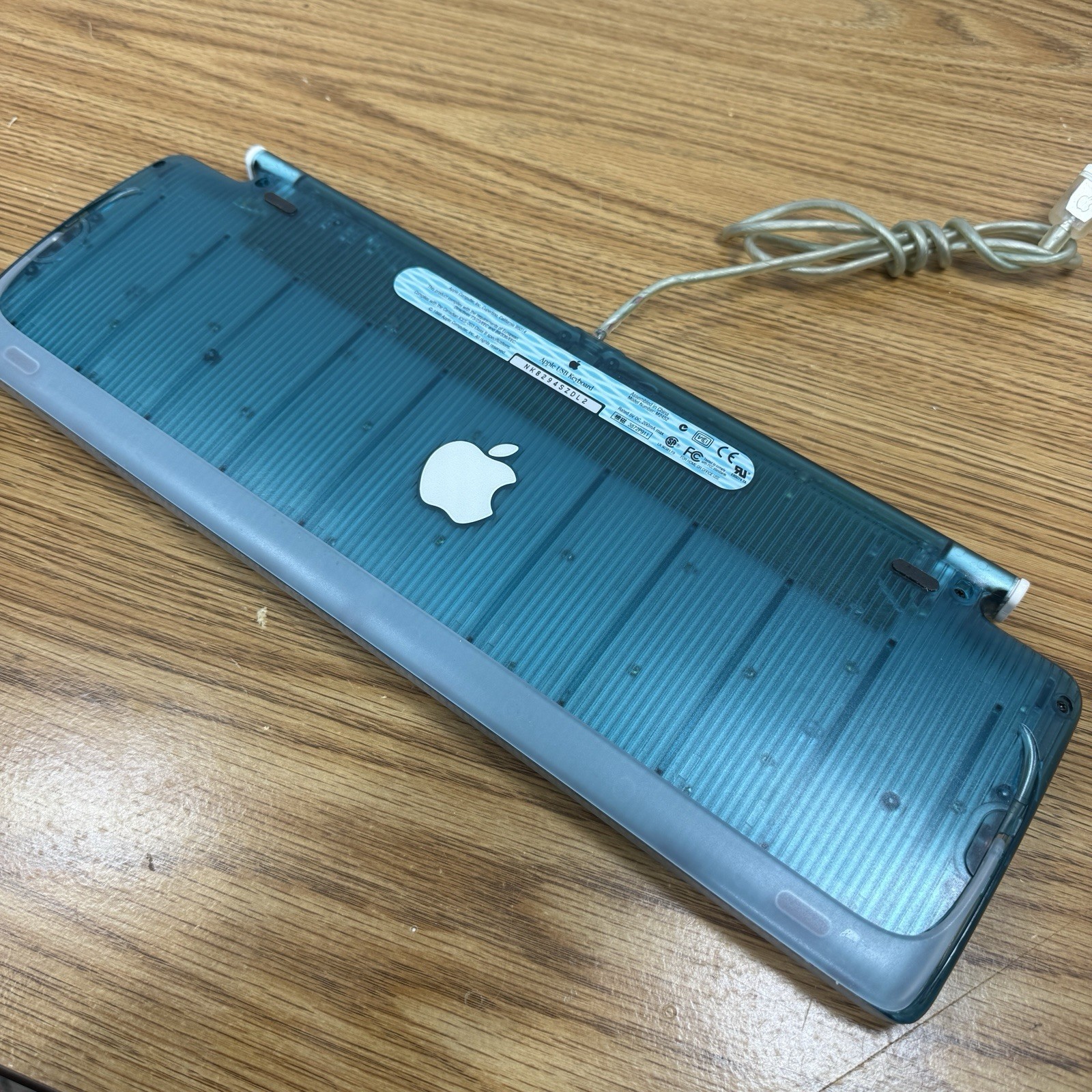 Vintage Apple iMac G3 USB Keyboard Bondi Blue 1998 - Untested