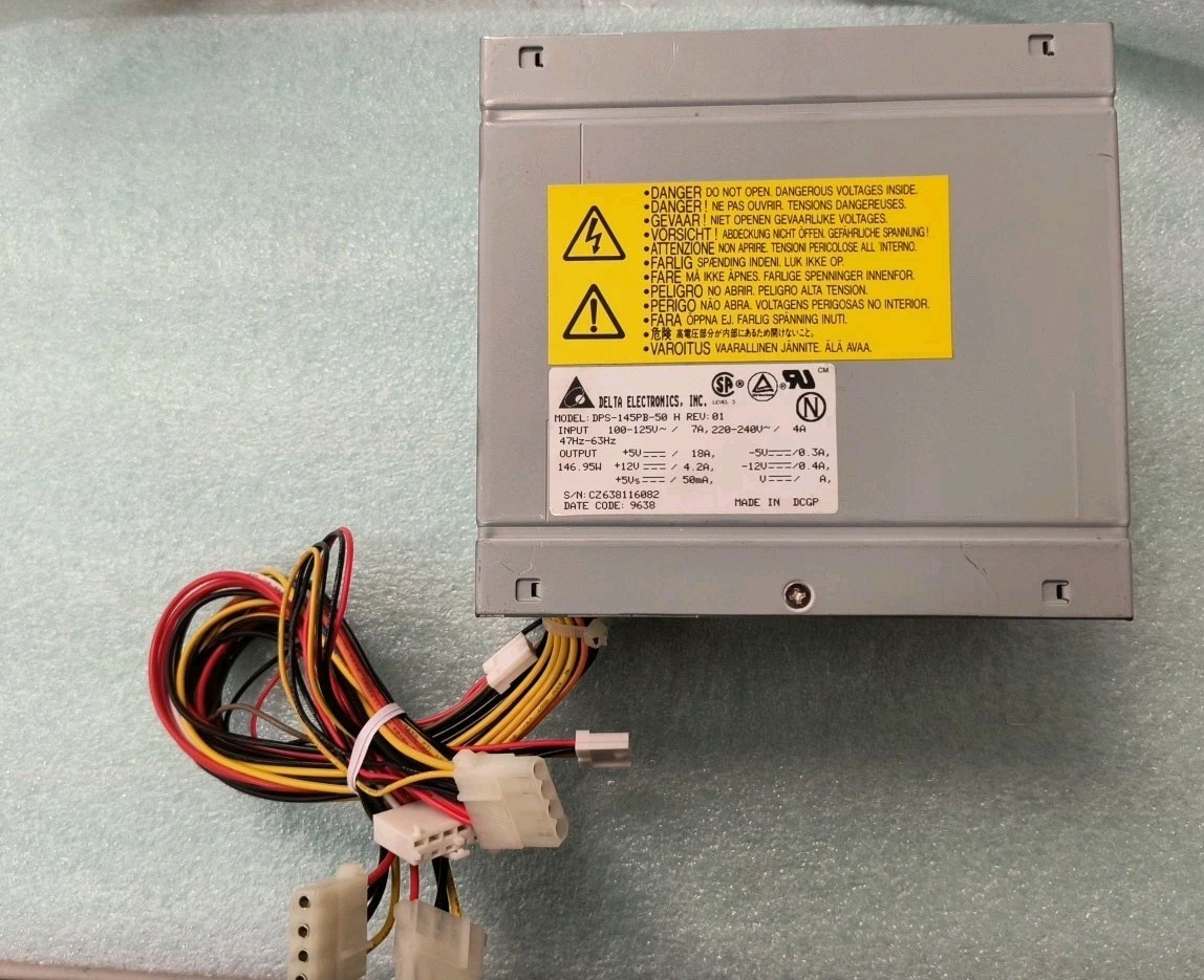 VINTAGE DELTA ELECTRONICS DPS-145PB-50 145 WATT AT POWER SUPPLY DS-PS-T3