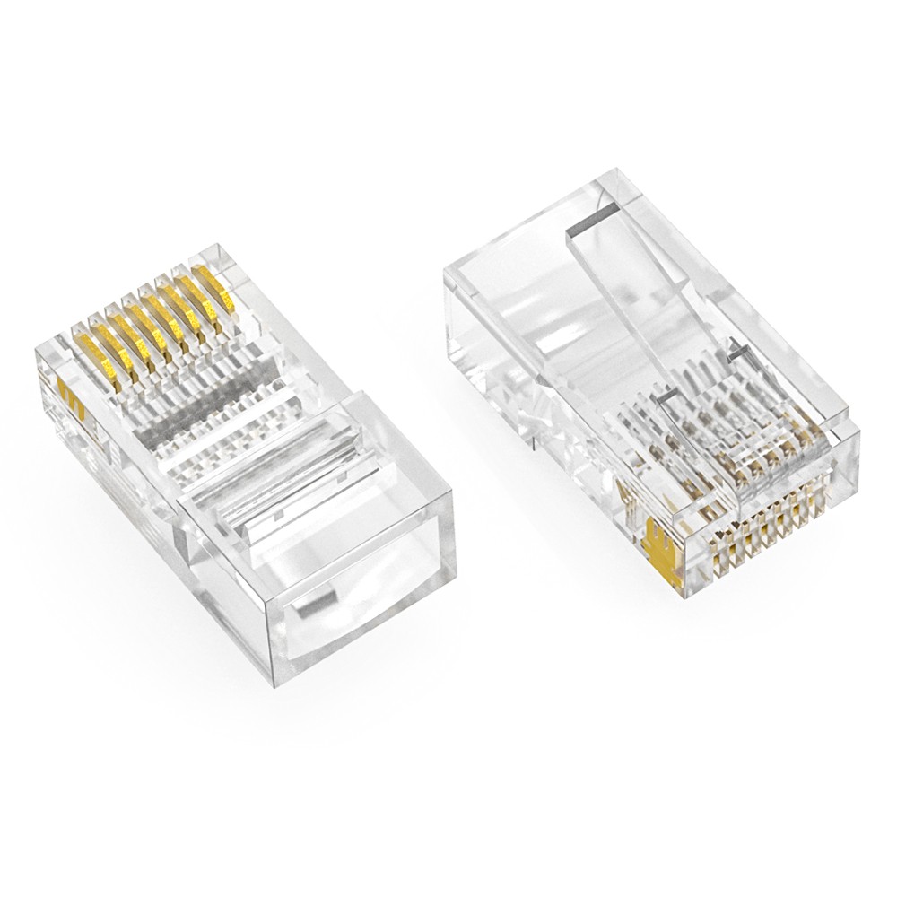 10 Pack of RJ45 CAT5E Plug Solid 50Micron 3Prong 100pk