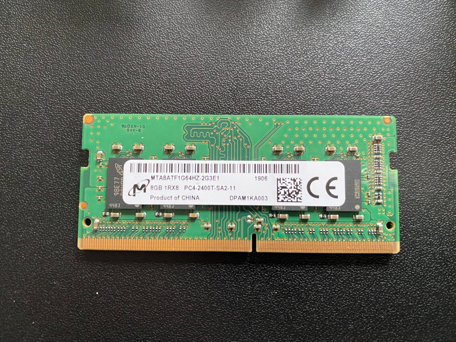 MICRON 8GB RAM MEMORY MODULE 1RX8 PC4-2400T-SA2-11 MTA8ATF1G64HZ-2G3E1 1810 DDR4