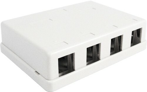 Vertical Cable 039-362WH 4 port surface mount box white
