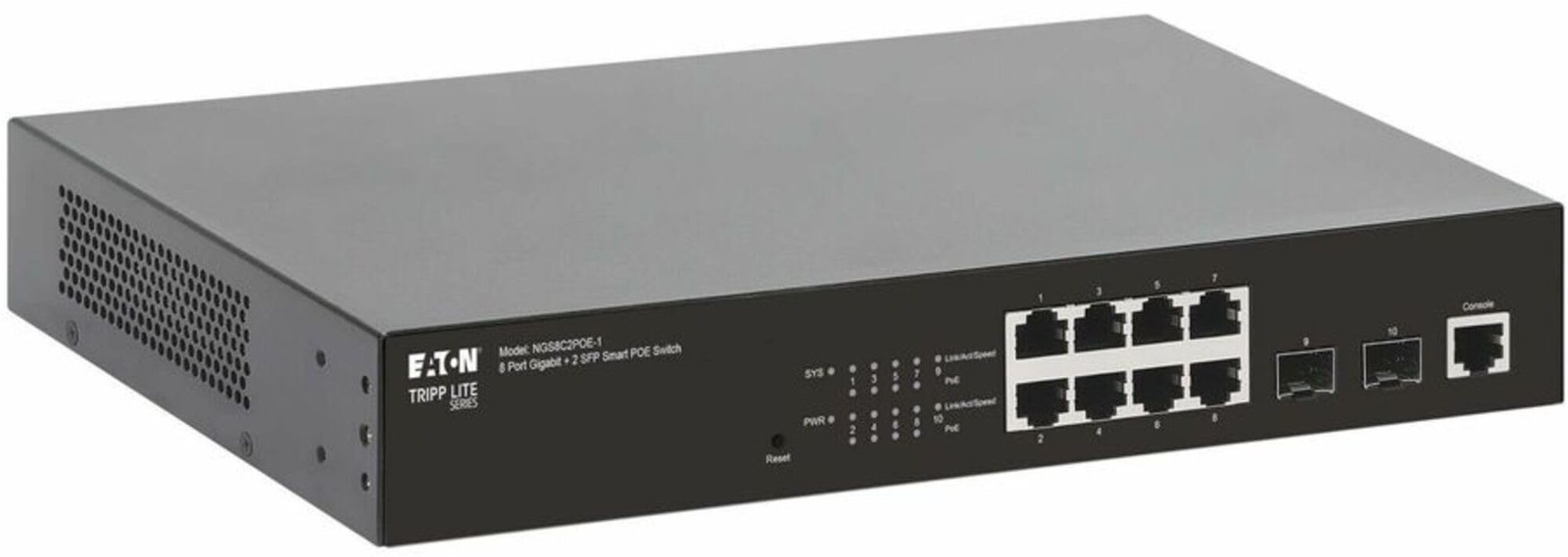 Tripplite NGS8C2POE1 Managed 8-Port Gigabit PoE+ Switch