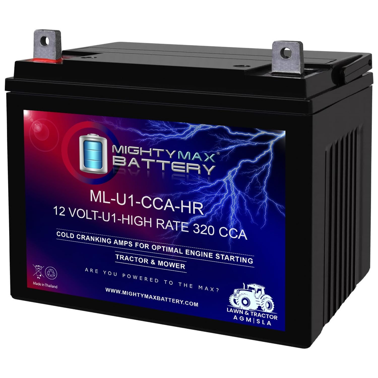 Mighty Max Battery ML-U1-CCAHR 12V 320CCA Battery JohnDeere X320 300CCA Lawn