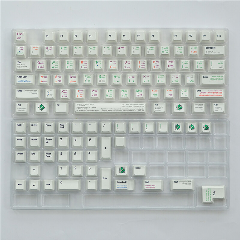 Linux VIM Keycap PBT 131 Keycaps Cherry Height Dye-sub for Cherry MX Keyboard 