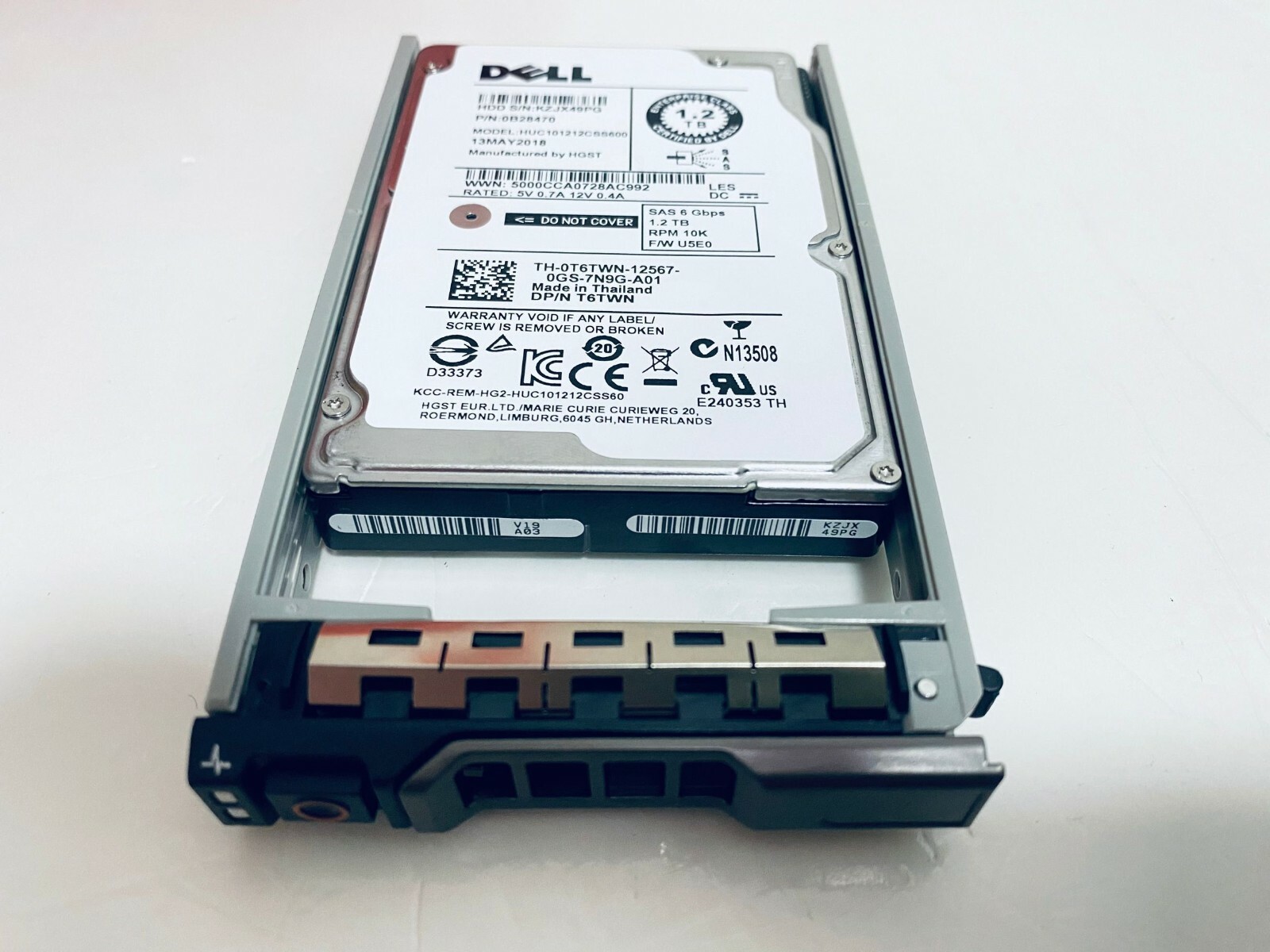New Dell T6TWN 0T6TWN HUC101212CSS600 1.2TB 6Gb/s 10K 2.5" SAS HARD DRIVE w/tray