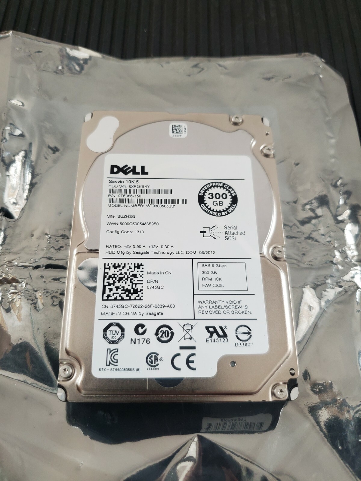 Dell 10K.5 300GB Internal 10000RPM 2.5" SAS Hard Drive ST9300605SS 6XP3KB4Y