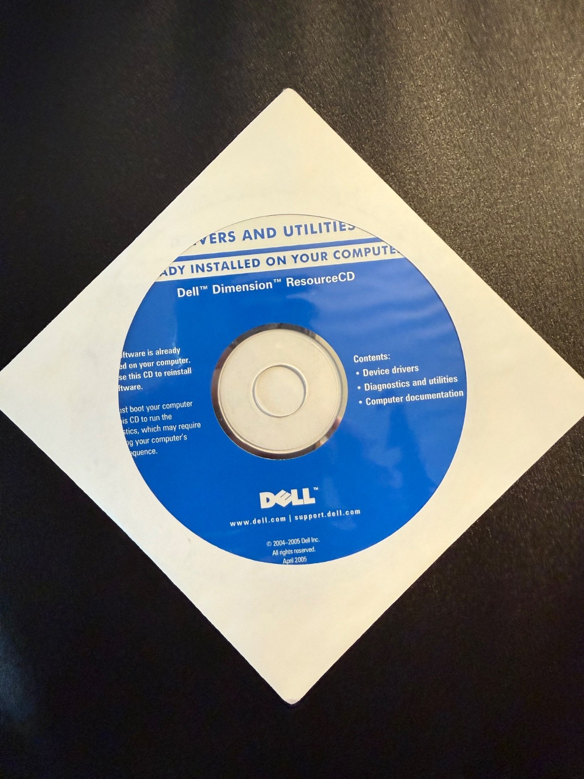 NEW Sealed Vintage Dell Dimension Resource CD 2004-2005 Drivers and Utilities CD