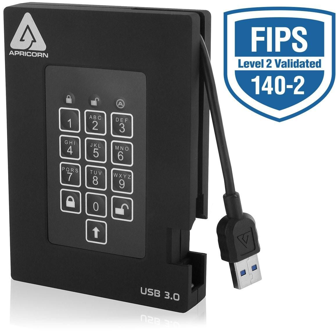 Apricorn A25-3PL256-2000F HDD 2TB Encrypted USB 3.0 **New Retail** ~E~