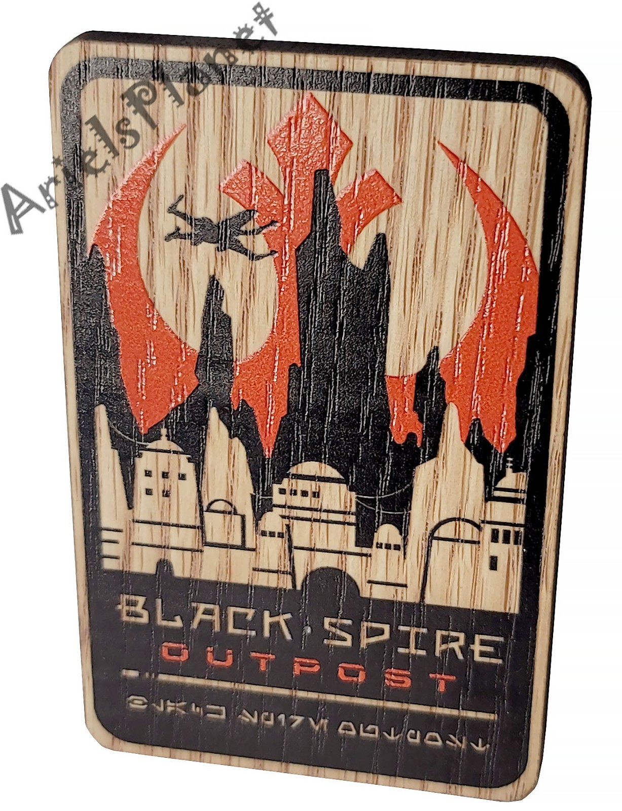 Disney Parks Star Wars Galaxy's Edge Black Spire Outpost Wooden Fridge Magnet