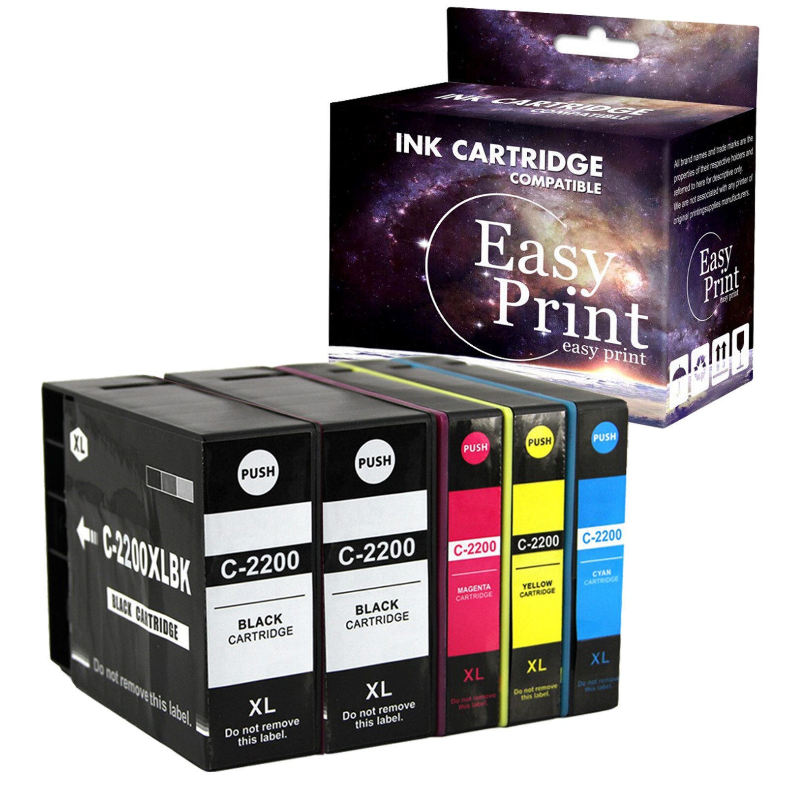 5PK PGI-2200 PGI2200 Ink Cartridge PGI2200XL for iB4120 MB5420 MB5120 Printer
