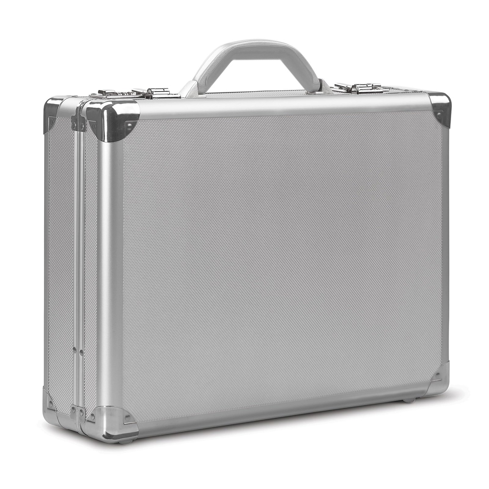 Silver Aluminum Laptop Briefcase with Dual Locks for Business Travel