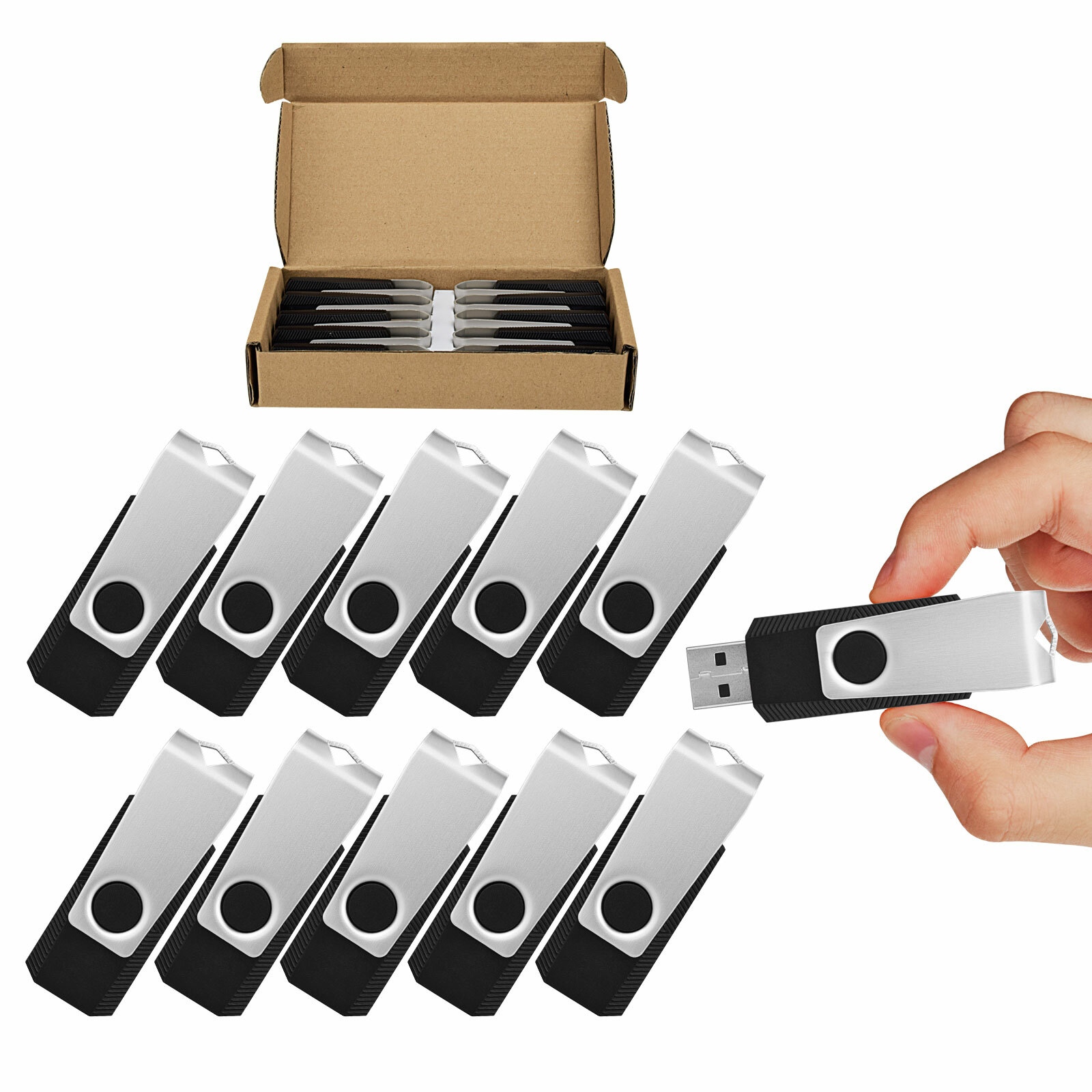 USB 3.0 10Pack Anti-skid Rotate 16GB High Speed USB Flash Drive Lot Memory Stick