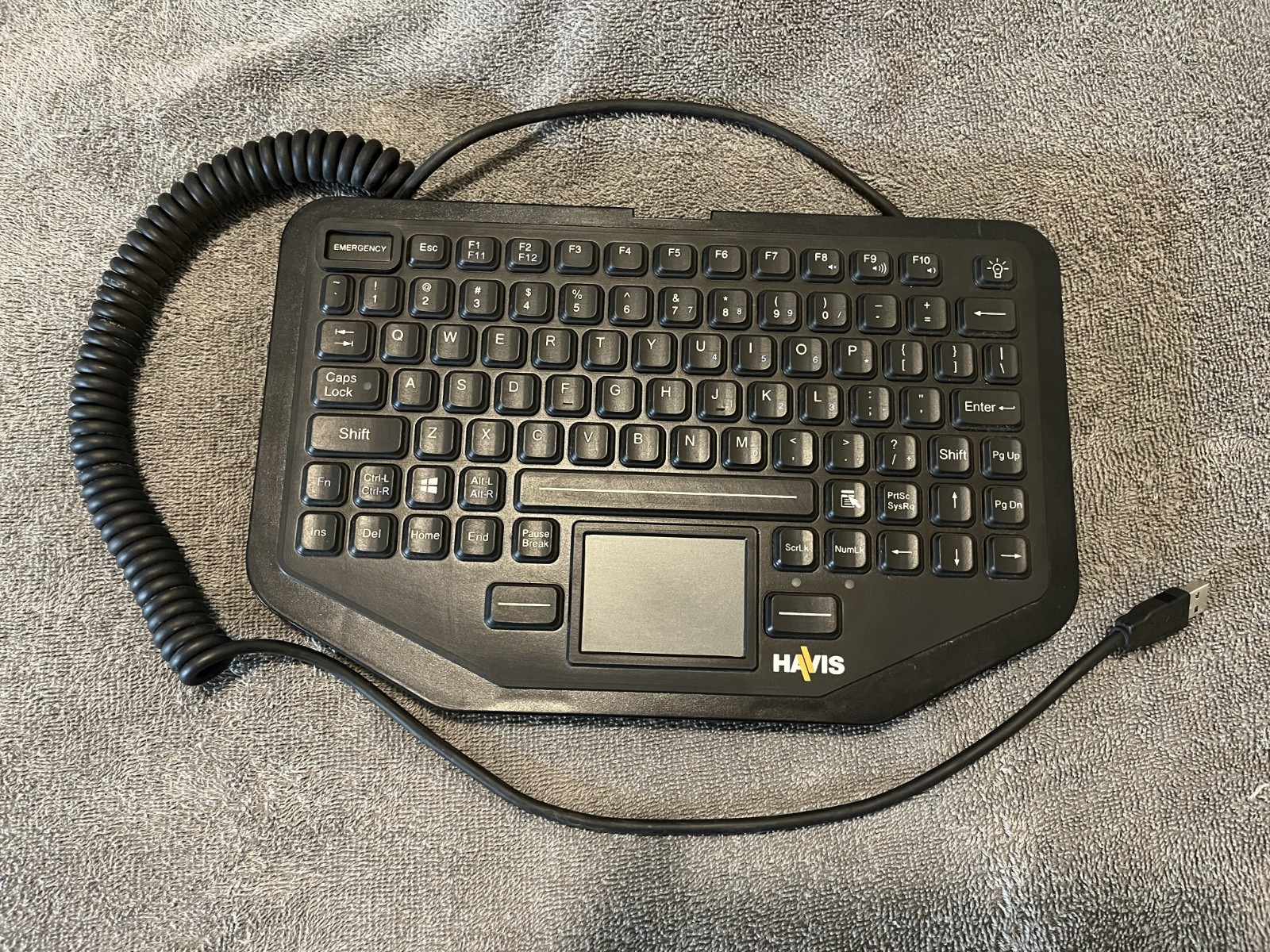 Havis Kb-108 Rugged Backlit Keyboard With Integrated Touch Pad