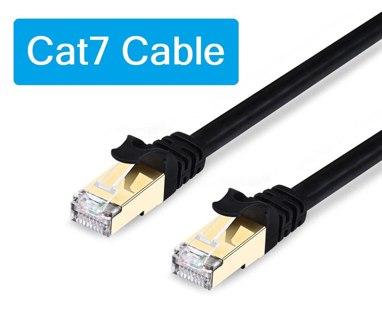 20 ft CAT7 Ethernet Cable 2 PACK - Premium High Speed LAN Patch Cord Gold Plated