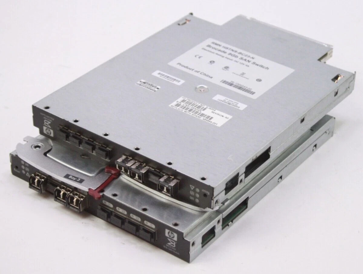 Lot of 2 HP Brocade 8GB SAN Switch HSTNS-BC23-N AJ821A 8 Port SFP Switch Module