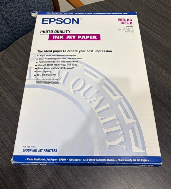 Epson Photo Quality Ink Jet Paper 13.0” X 19.0”  100 Sheets open box