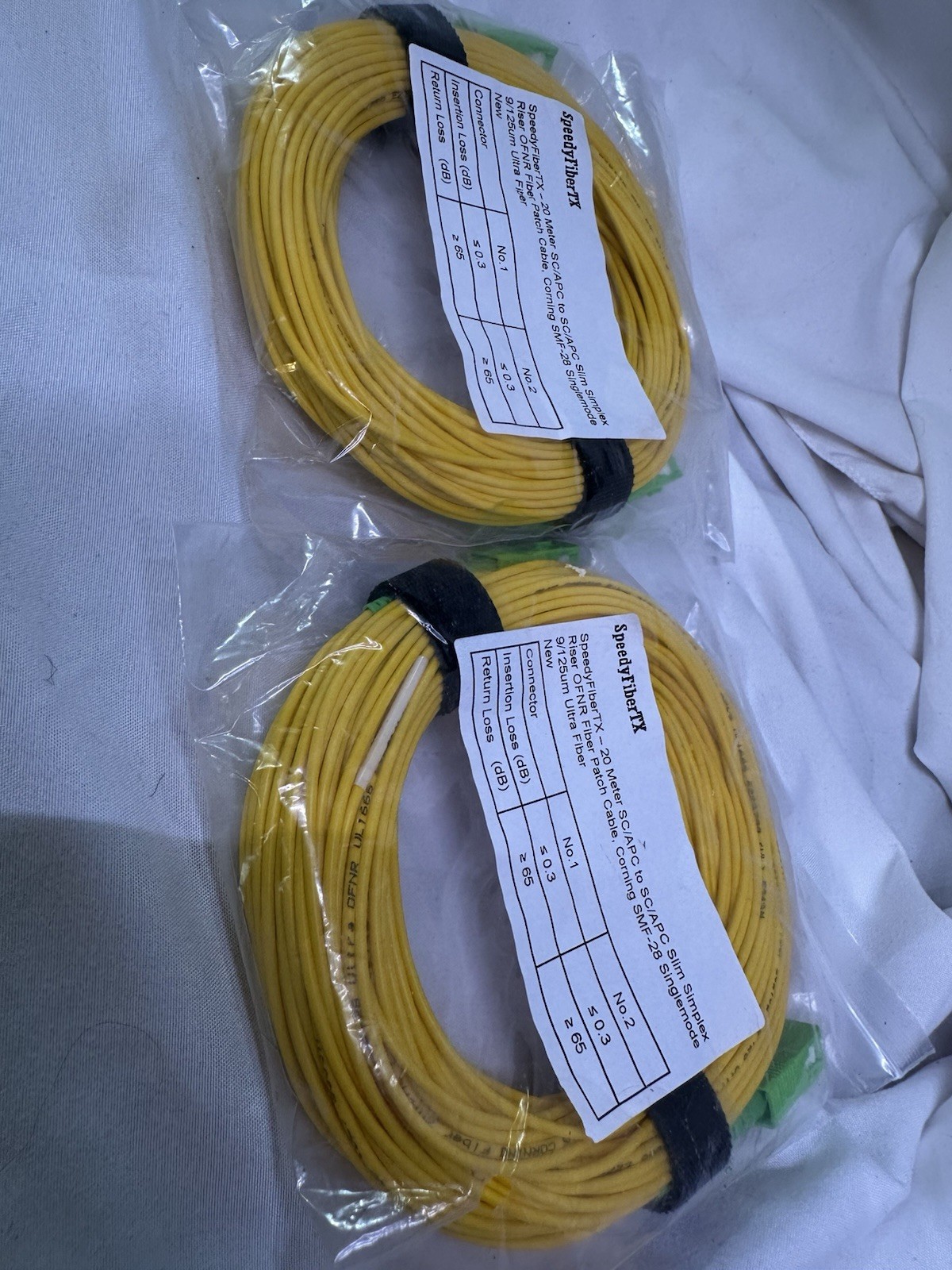 Speedy Fiber TX 2 Pack 20 Meter Fiber Optic Cables