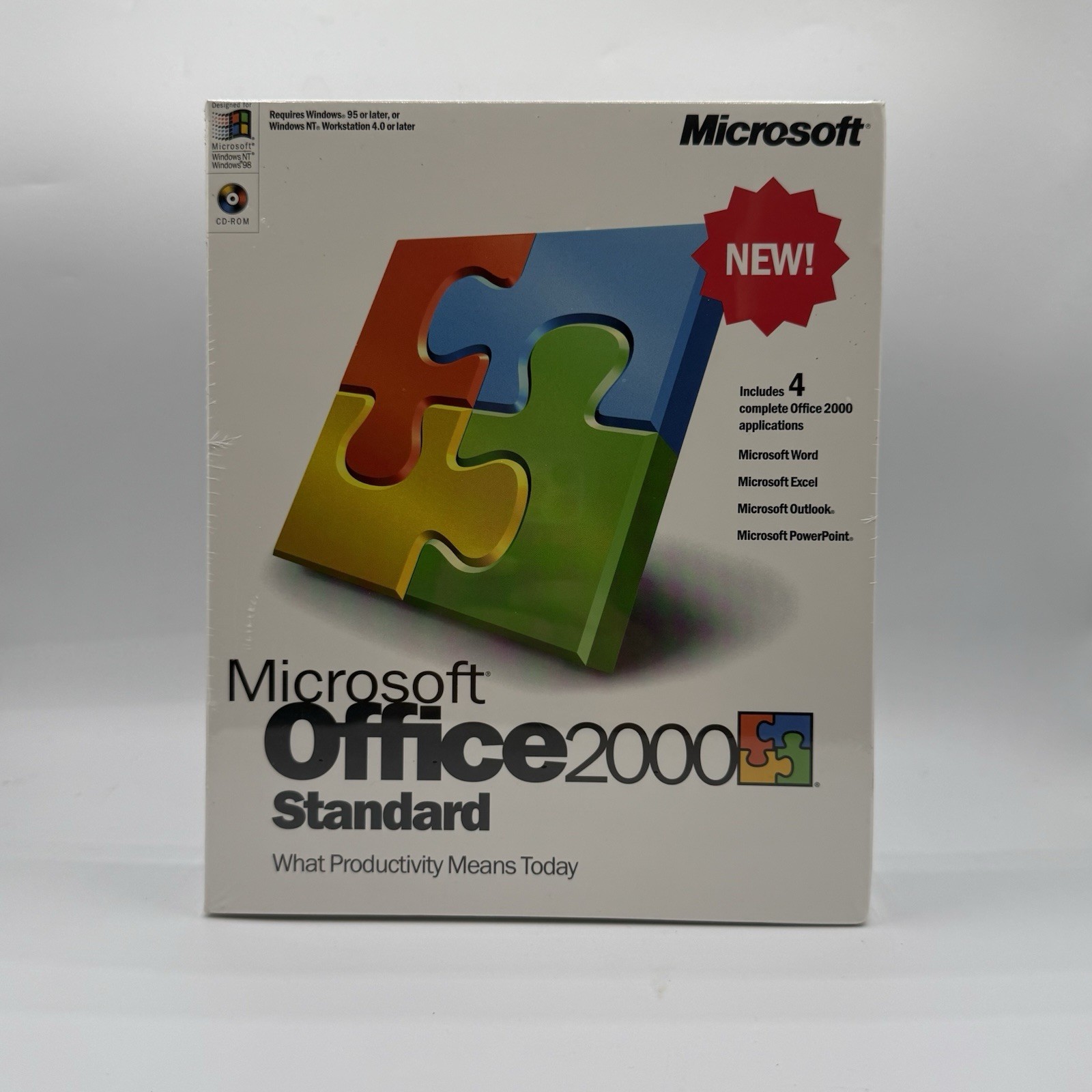 Microsoft Office 2000 Standard CD-ROM Word Excel Outlook PowerPoint NEW Sealed