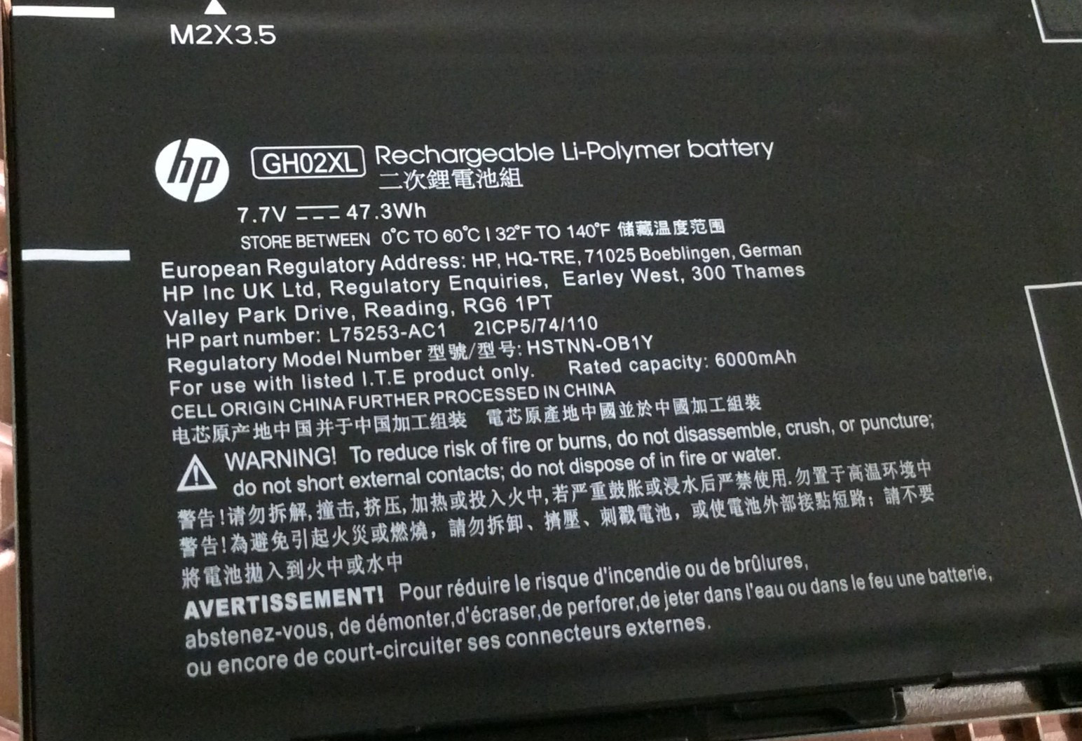OEM Genuine HP Chromebook 14 G6 47.3WH Battery GH02XL