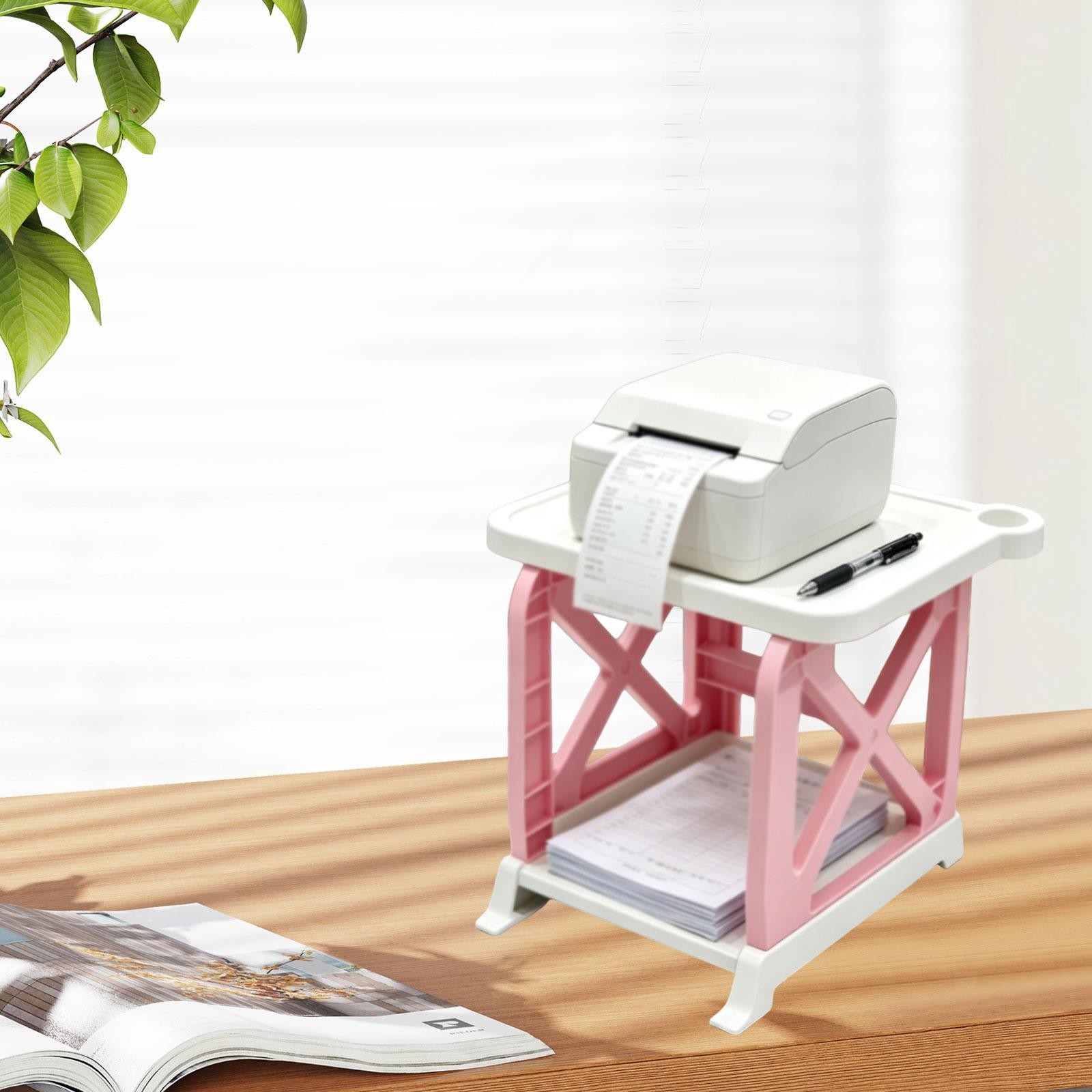 Double Tiers Printer Shelf 2 Tier Printer Table with Storage Shelf Open