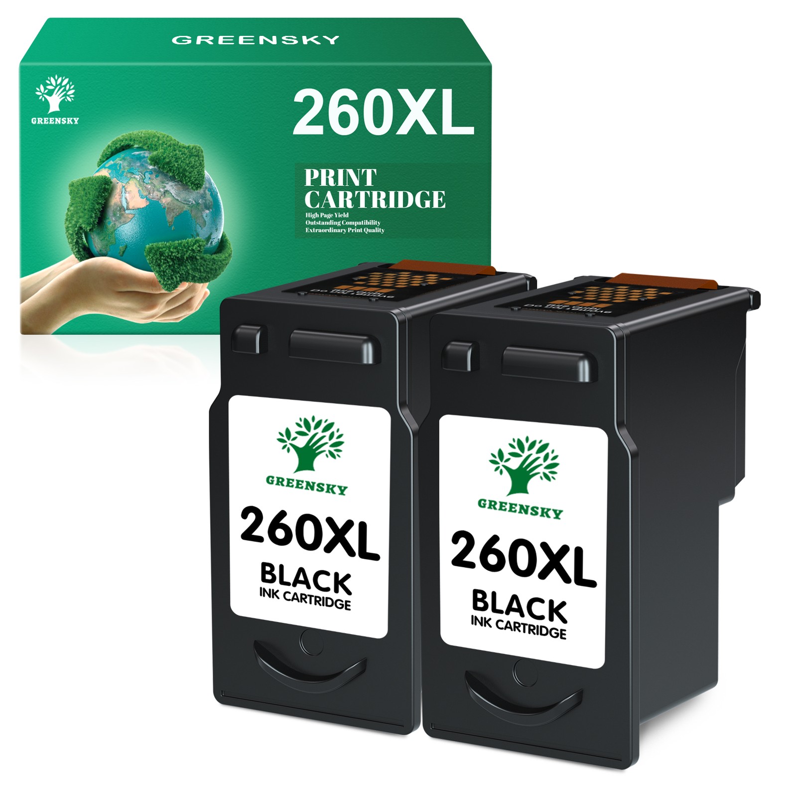 2PK PG-260XL Black Ink Cartridge For Canon 260XL Ink Pixma TR7020 TS5320 TS6420