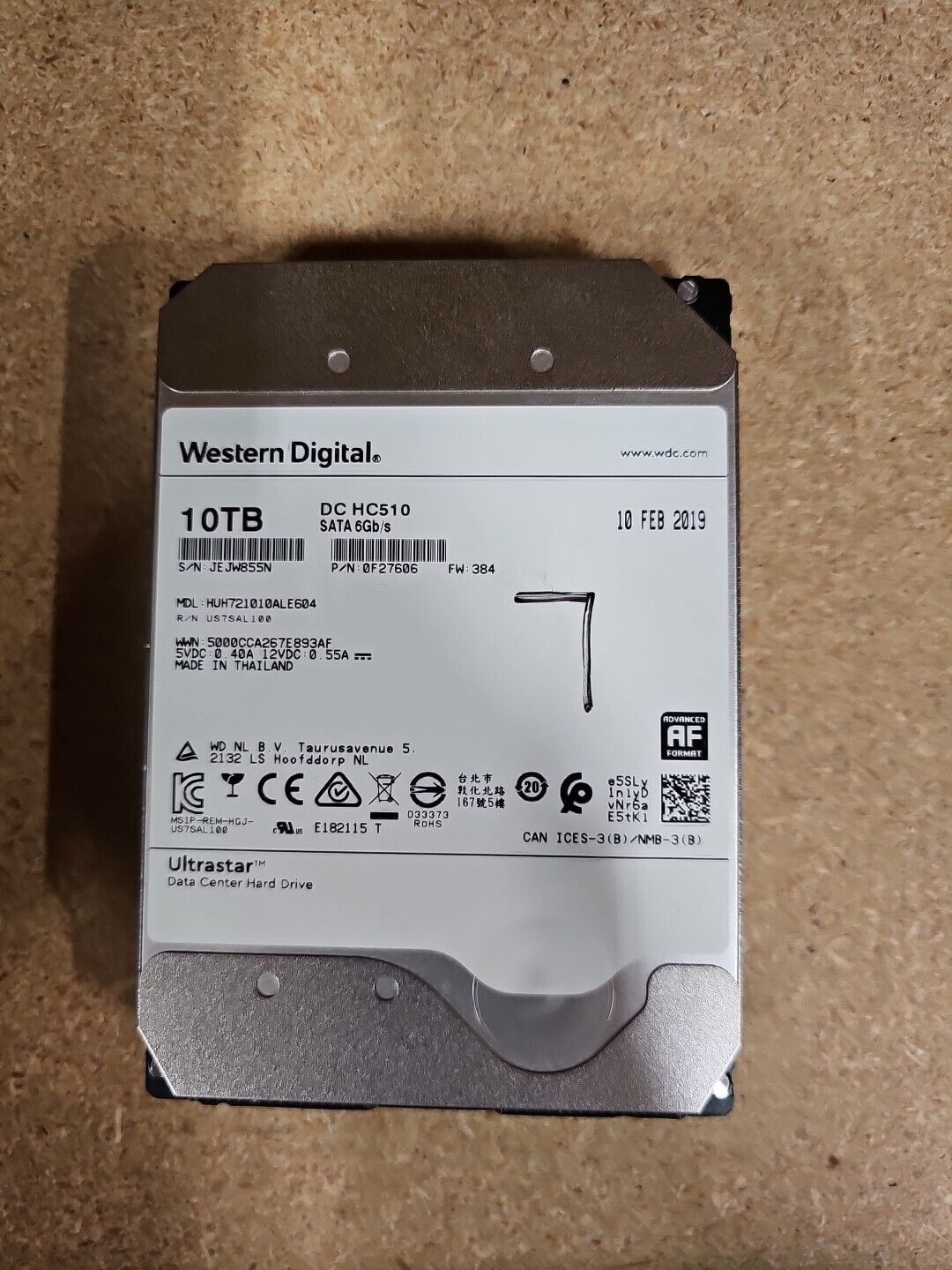 Western Digital Ultrastar 10TB,7200 RPM,3.5 inch Internal Desktop Drive -...