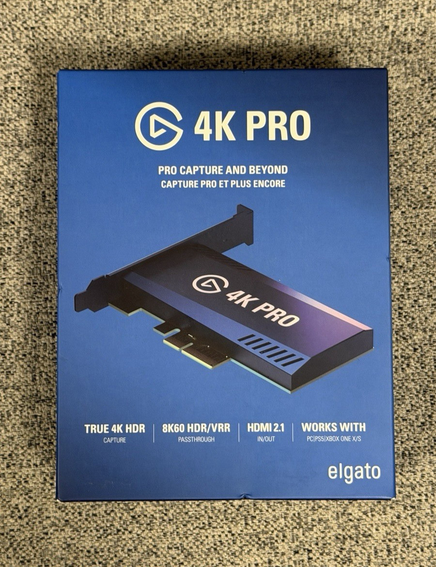 Elgato 4K PRO - 8K60 Passthrough/4K60 Capture Card w HDMI 2.1 and 8K HDMI Cable