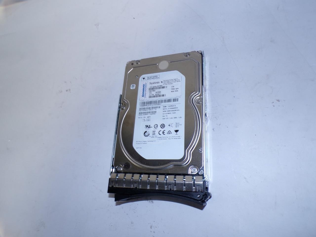 Lenovo IBM System X 1TB 7.2K 6Gbps SAS 3.5" HDD w/ Caddy 90Y8567 ST1000NM0023
