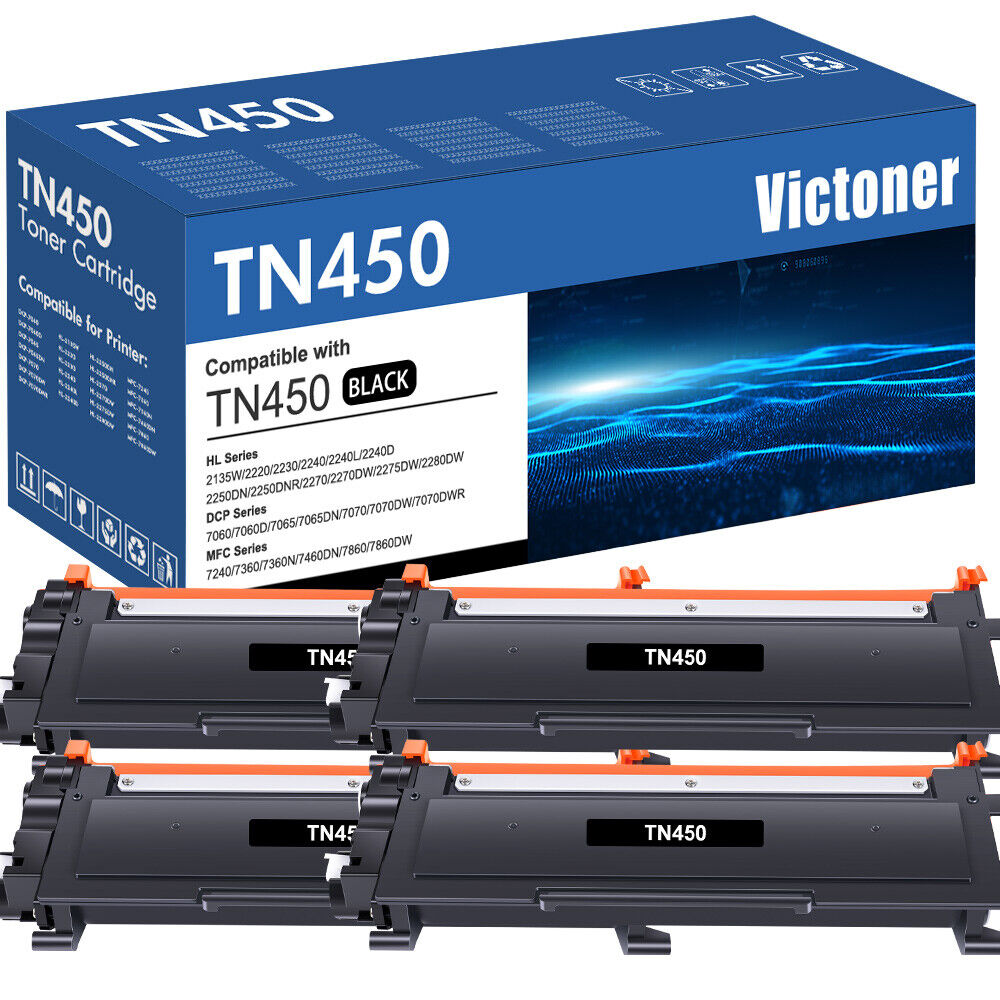 TN-450 Toner Cartridge Compatible with Brother MFC-7860DW HL-2280DW Fax-2840 Lot