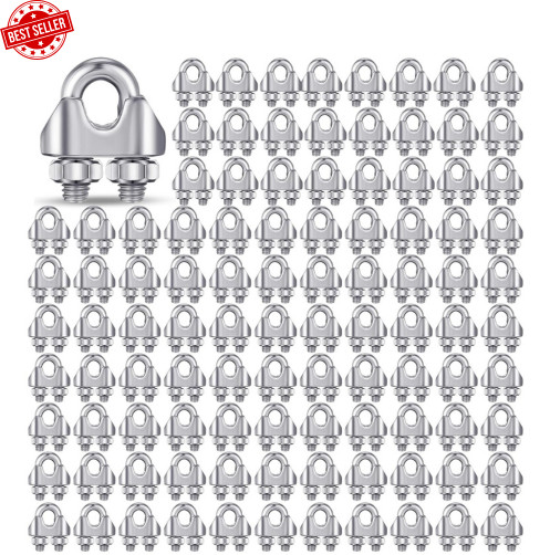 100 Pcs 1/8 Inch M3 304 Stainless Steel Cable Wire Rope Clamps