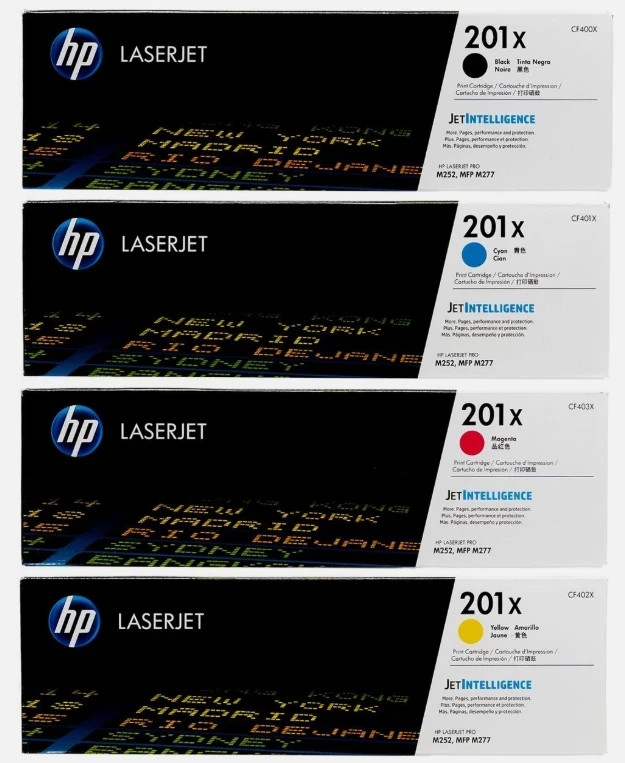 HP 201X High-Yield Toner Cartridge Set (Black, Cyan, Magenta, Yellow)