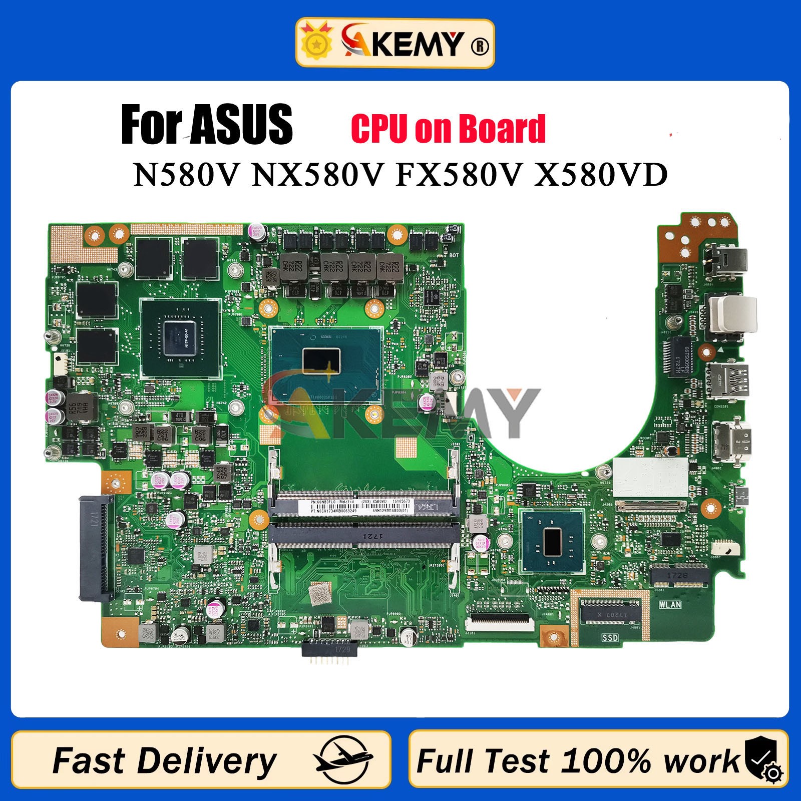 X580VD Laptop Motherboard For ASUS FX580V X580VN NX580V N580V N580VD X580V X580