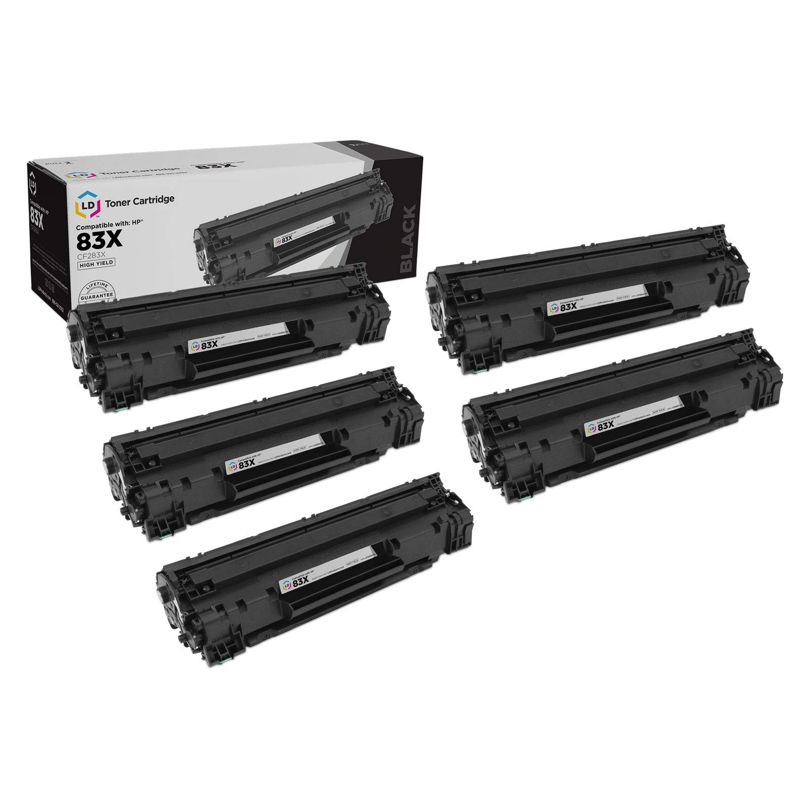 5PK LD Compatible Black Toner for HP 83A LaserJet Pro M125nw M127fw M127 M225dn