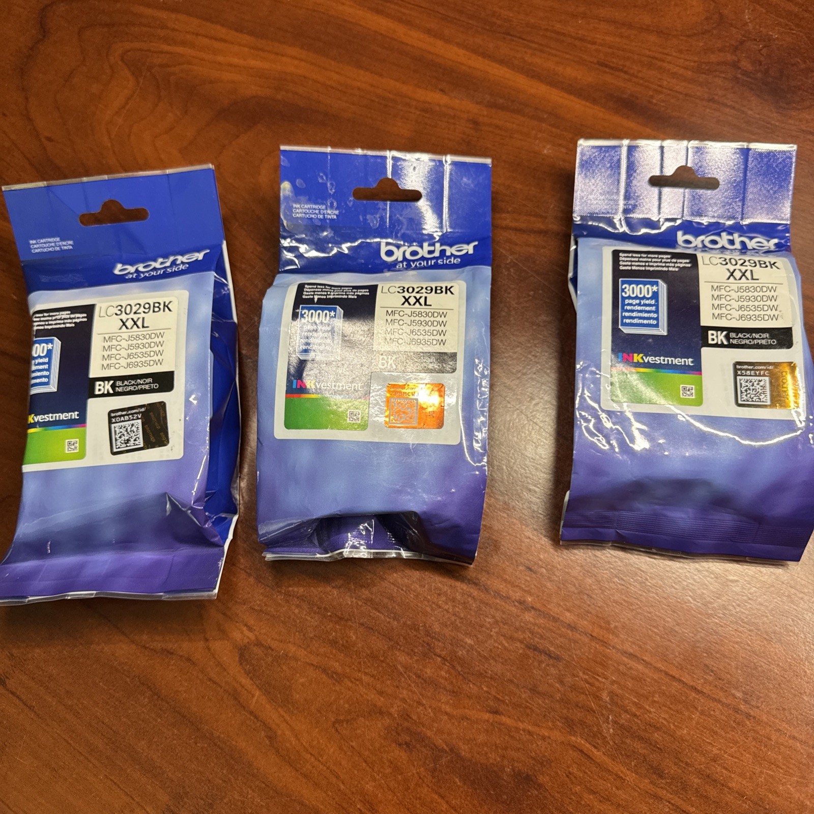 Brother LC 3029BKXXL Black Ink Print Cartridge (Lot Of 3) Out If Date