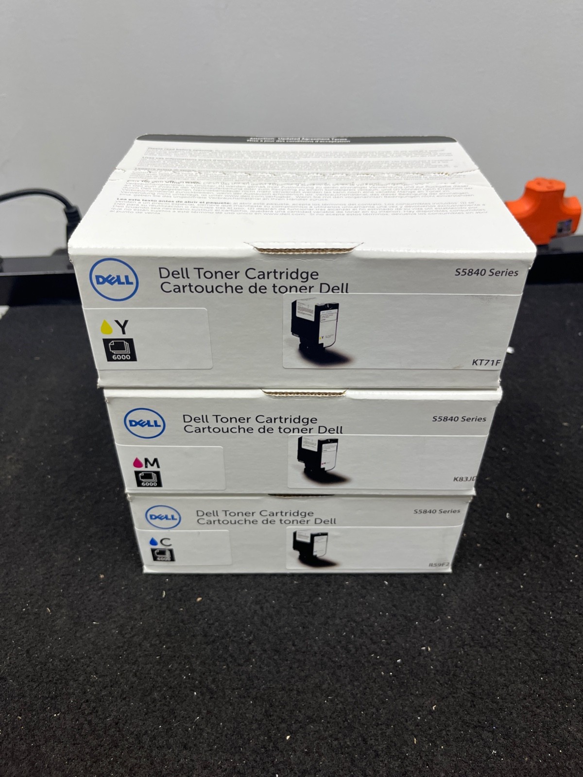 Dell GENUINE NEW SEALED 5840 Series Colored Toner Cartridge Set of 4 (Y M C)