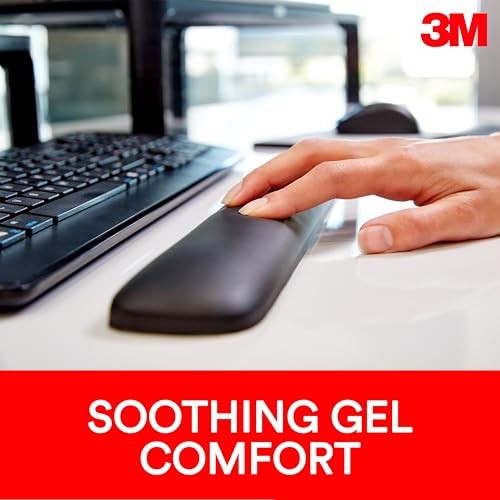 3M Gel Wrist Rest for Keyboards, Soothing 3M Gel Technology and Satin Smooth -