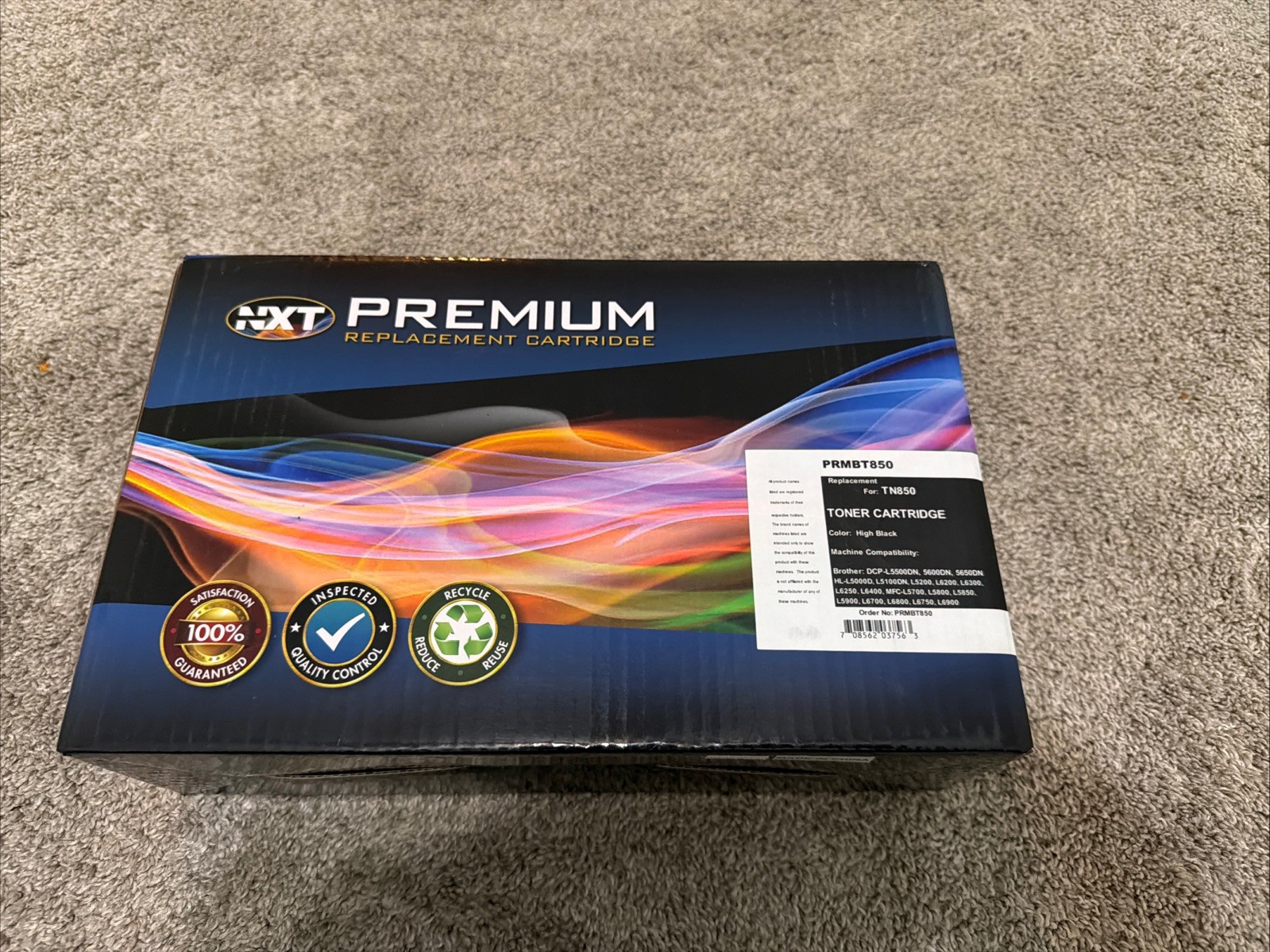 NXT PREMIUM REPLACEMENT CARTRIDGE PRMBT850 FOR TN850 HIGH BLACK