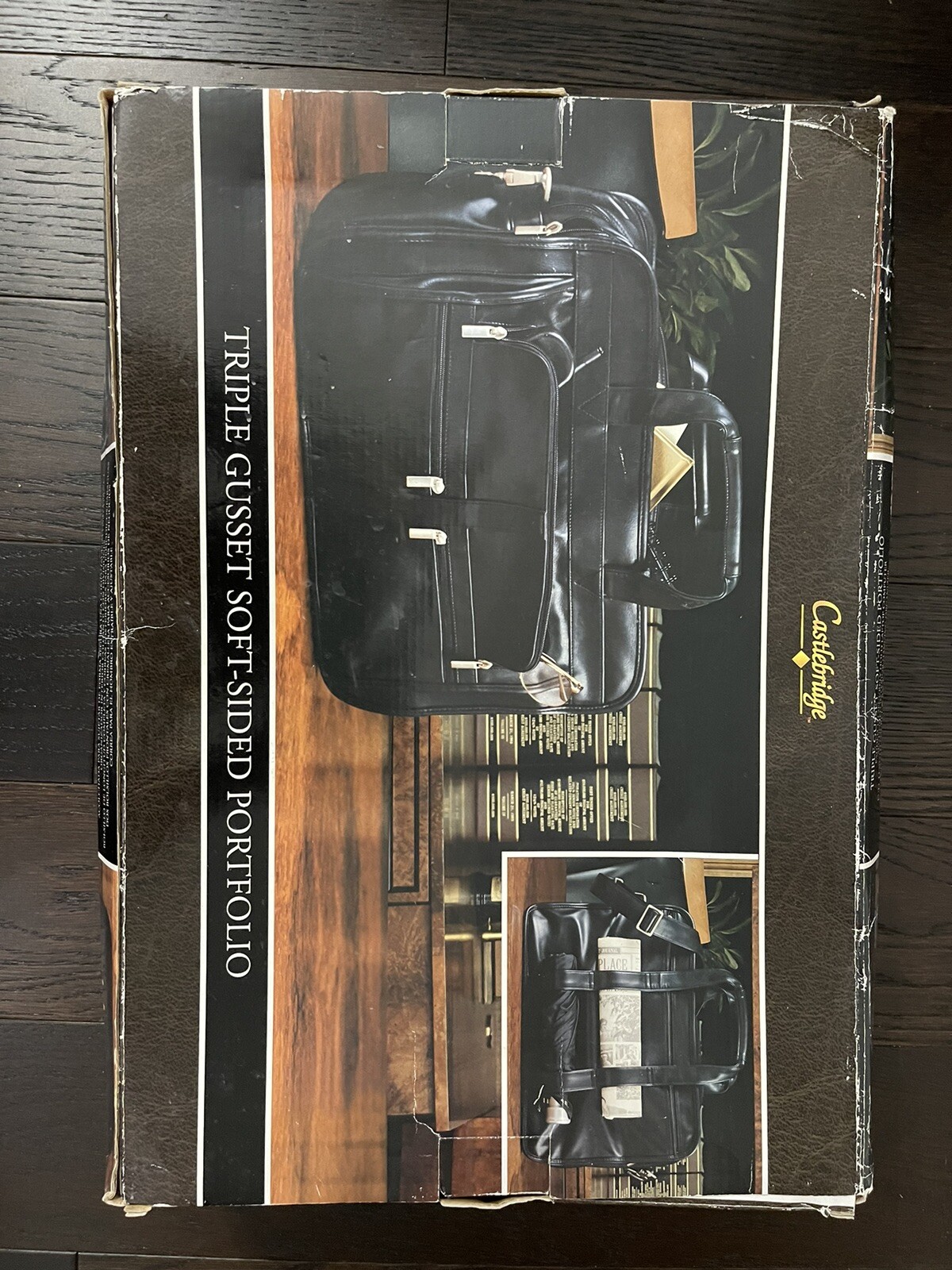 NEW Vintage Castlebridge Triple Gusset Soft Sided Portfolio Laptop case Black.
