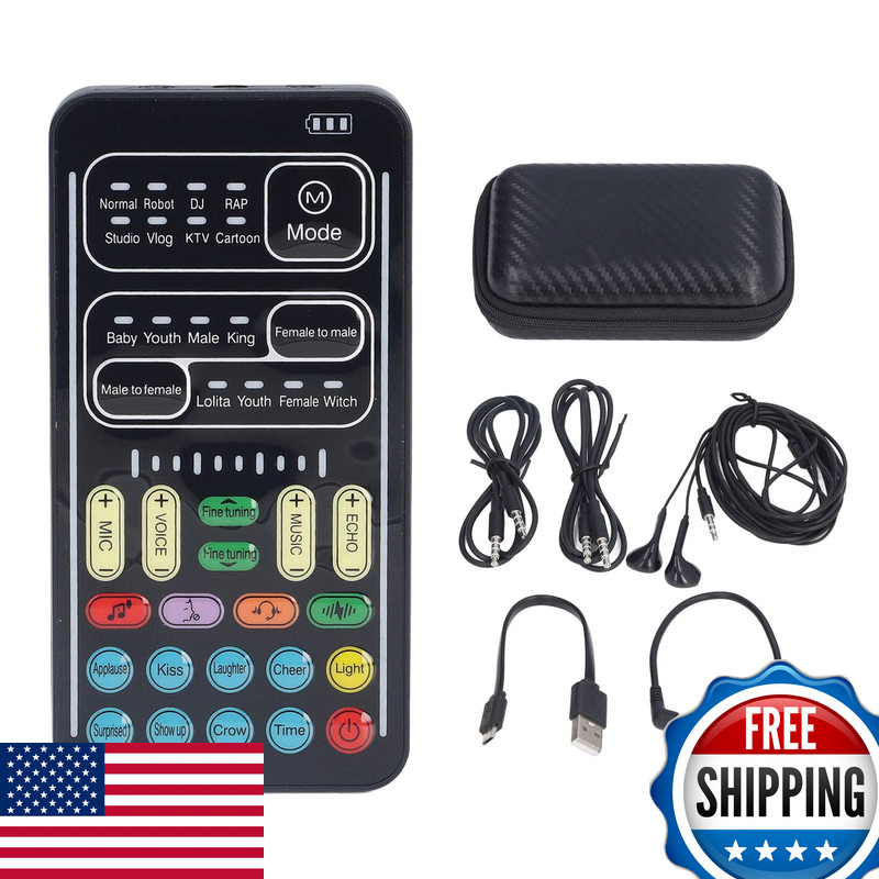 Pissente I9 Live Stream Voice Changer Set Multifunctional Mini Sound Card 8
